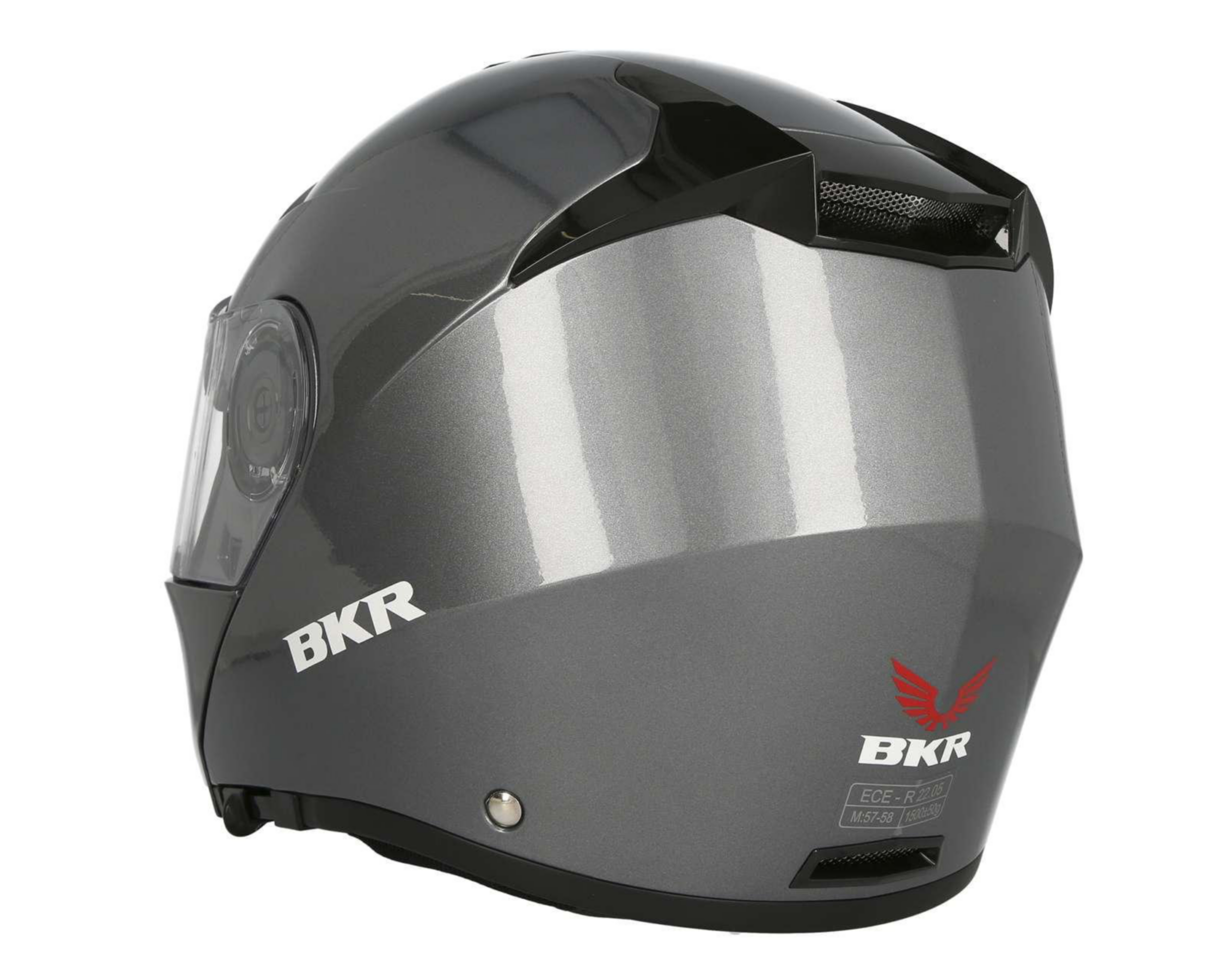 Foto 4 pulgar | Casco para Motociclista BKR Grande Gris