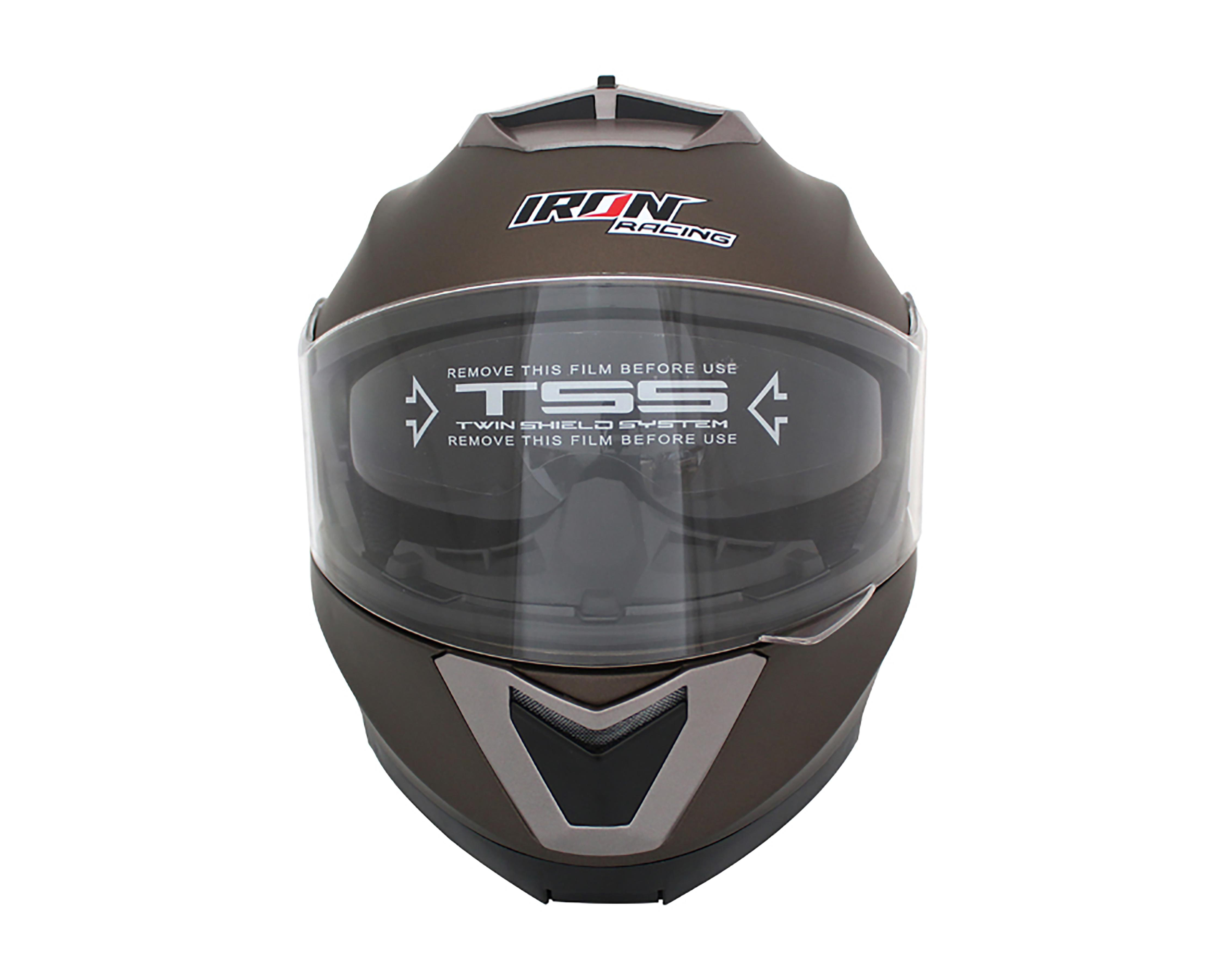 Casco para Motociclista Iron Racing Mediano con Certificación DOT Bronce $1,199