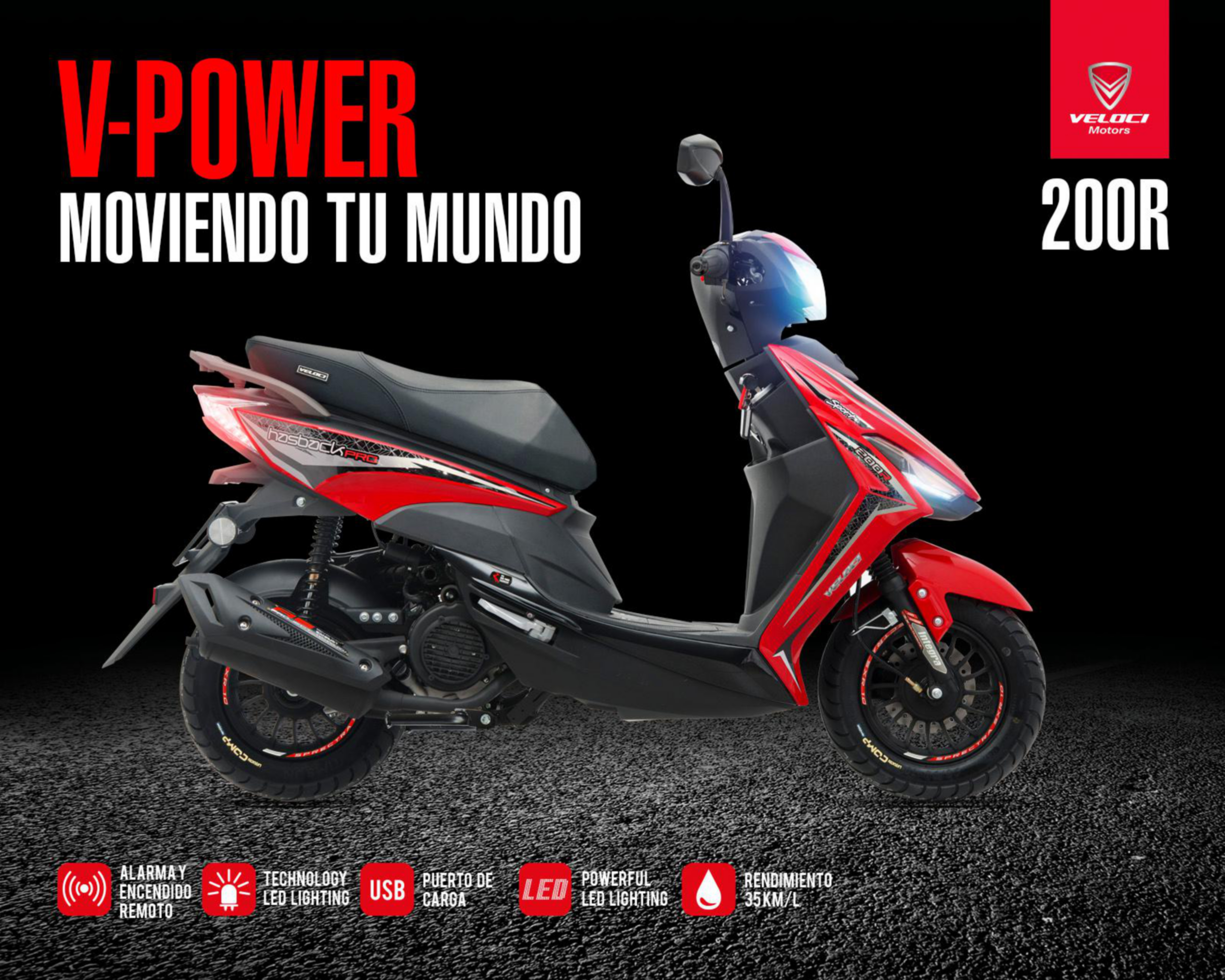 Foto 4 pulgar | Motocicleta Veloci Hasback Sport 200 cc 2024