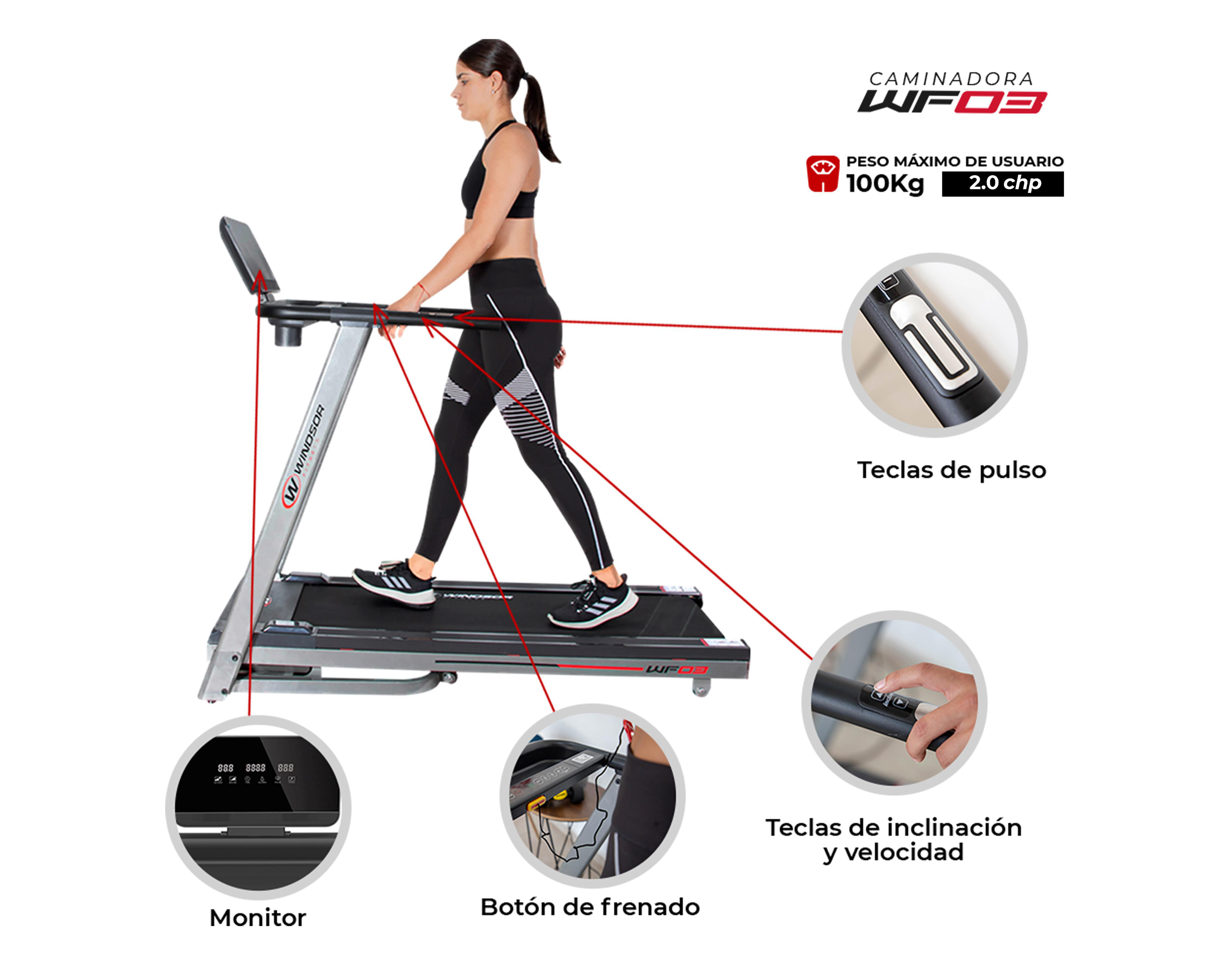 Caminadora Windsor Fitness con Ruedas FIOMHCA001