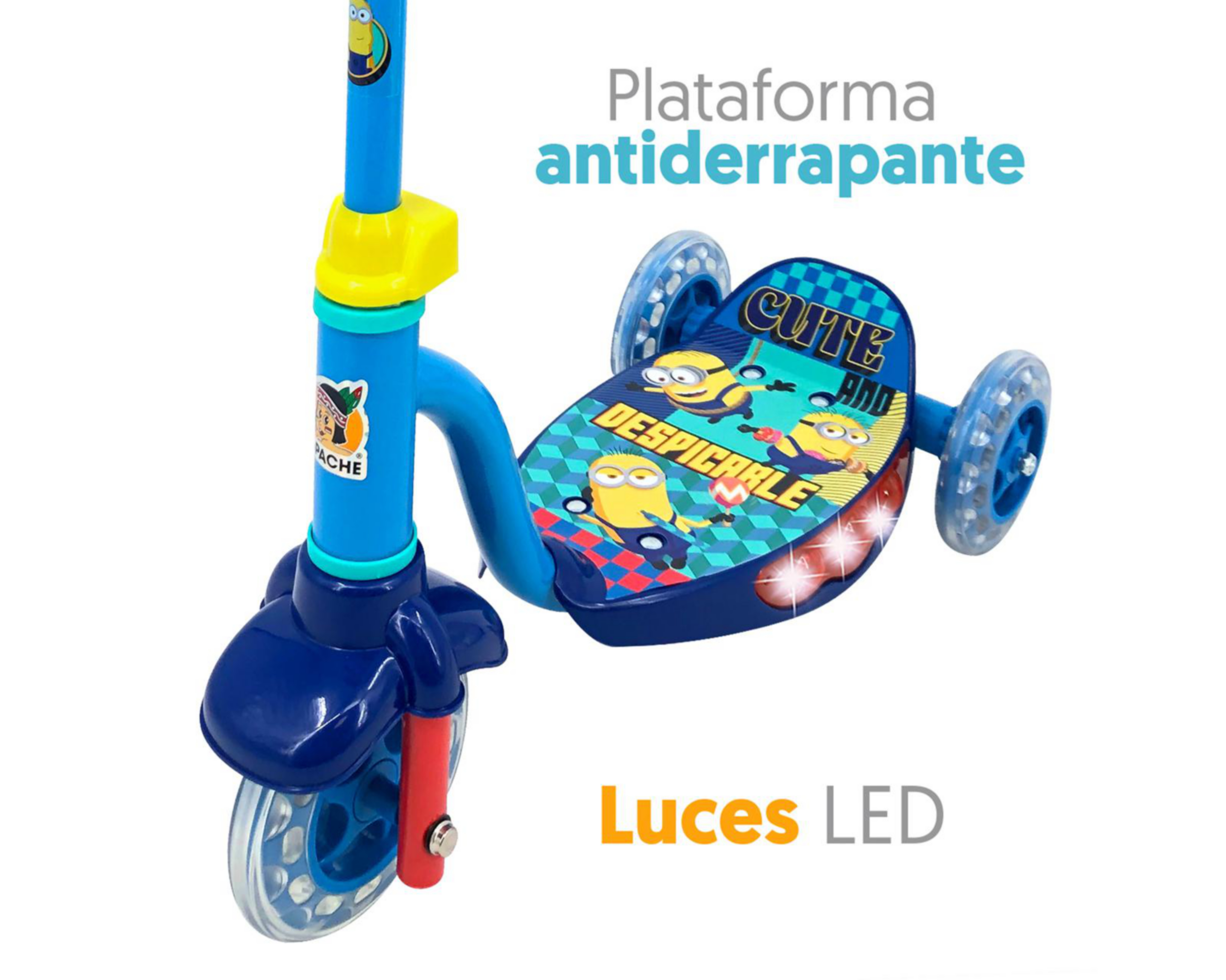 Foto 5 | Scooter para Niño Apache Minions con Luces