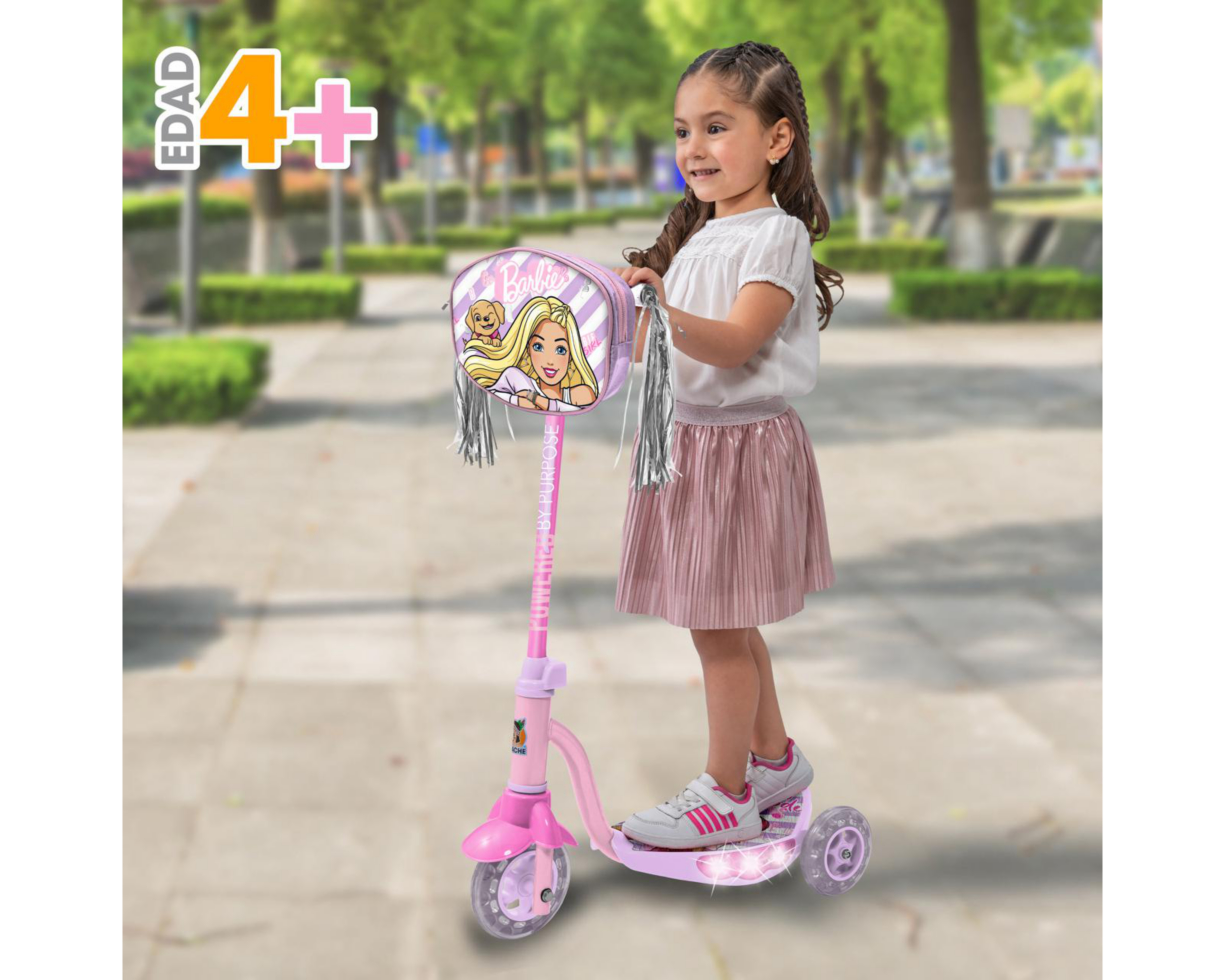 Foto 2 | Scooter para Niña Apache Barbie con Luces