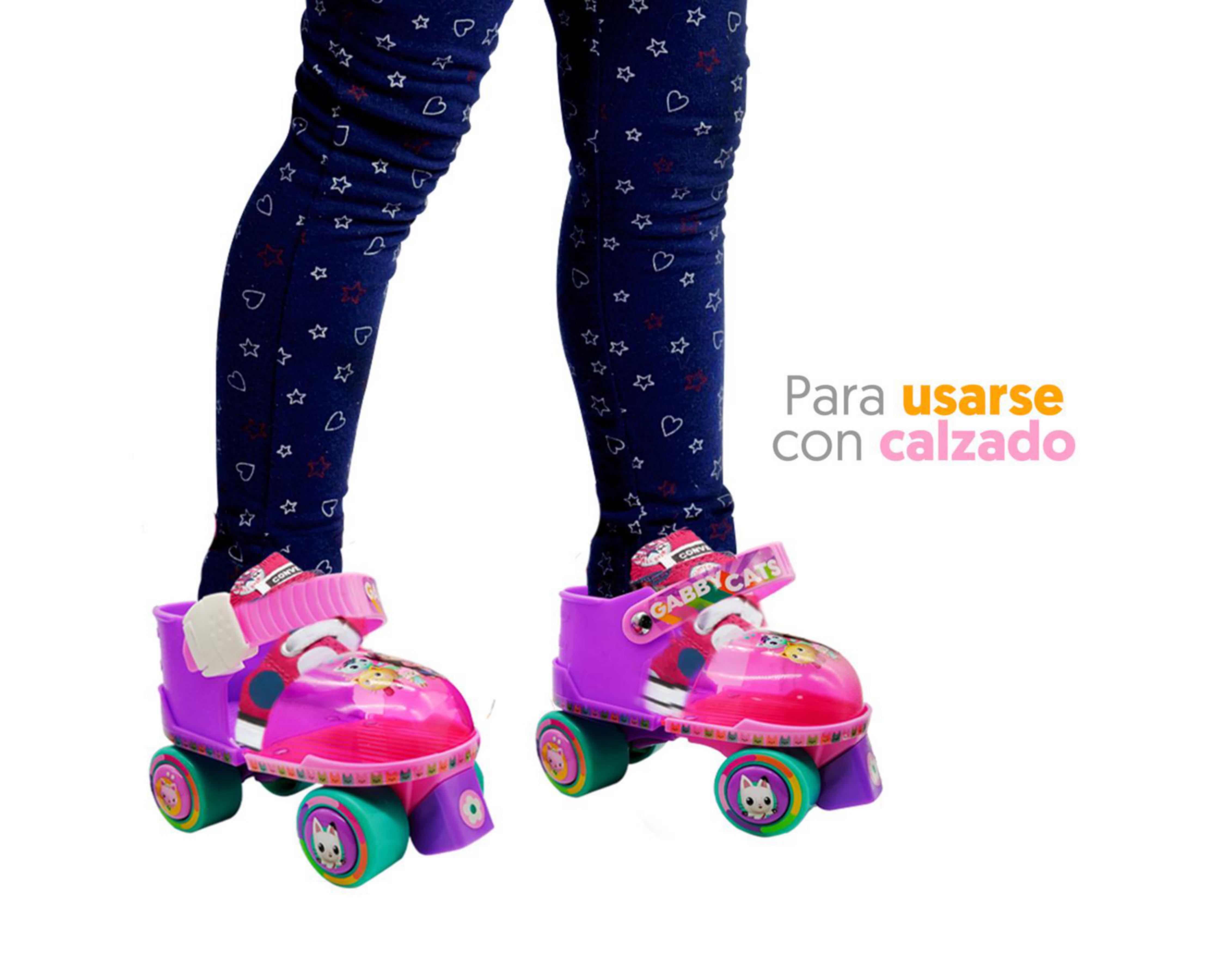 Foto 5 pulgar | Patines para Niña de 4 Ruedas Apache Gabby's Dollhouse Ajustables con Accesorios