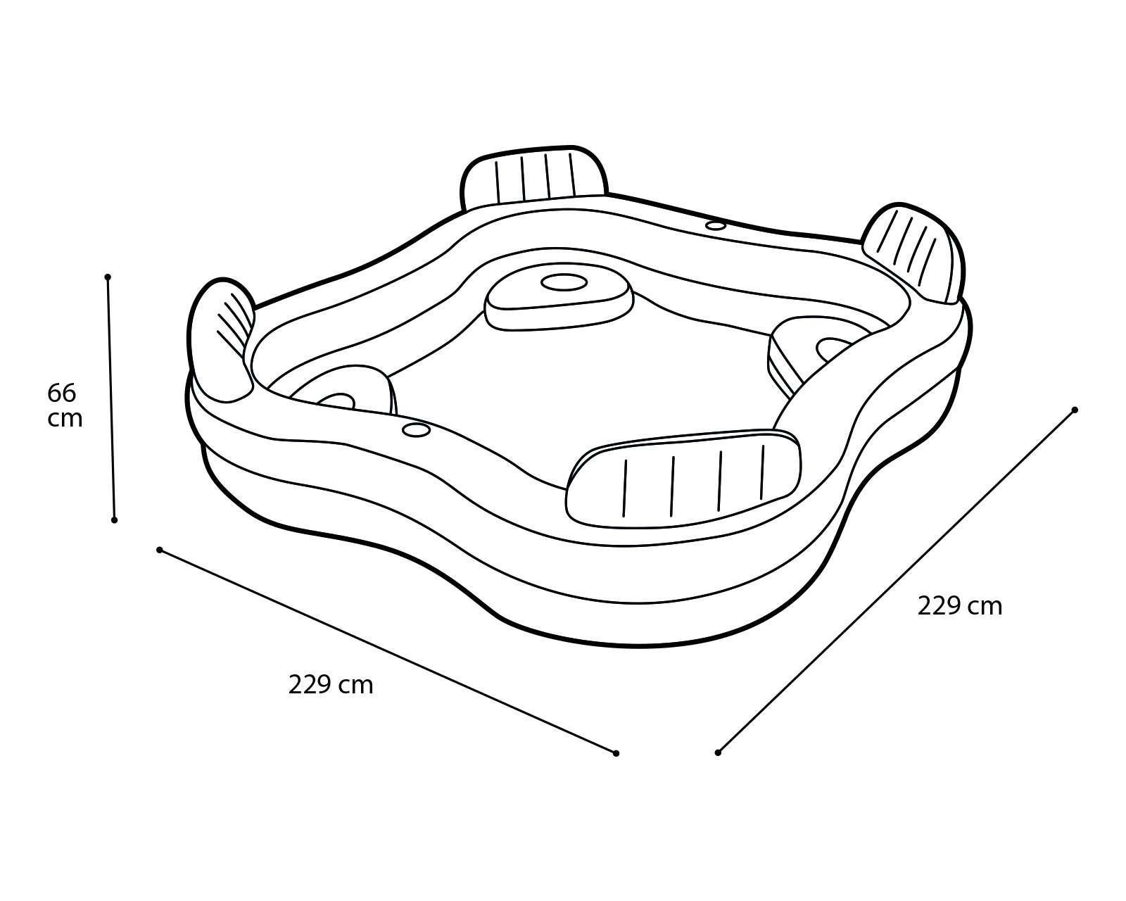 Foto 4 pulgar | Alberca Cuadrada Intex 990 L 229 x 229 x 66 cm