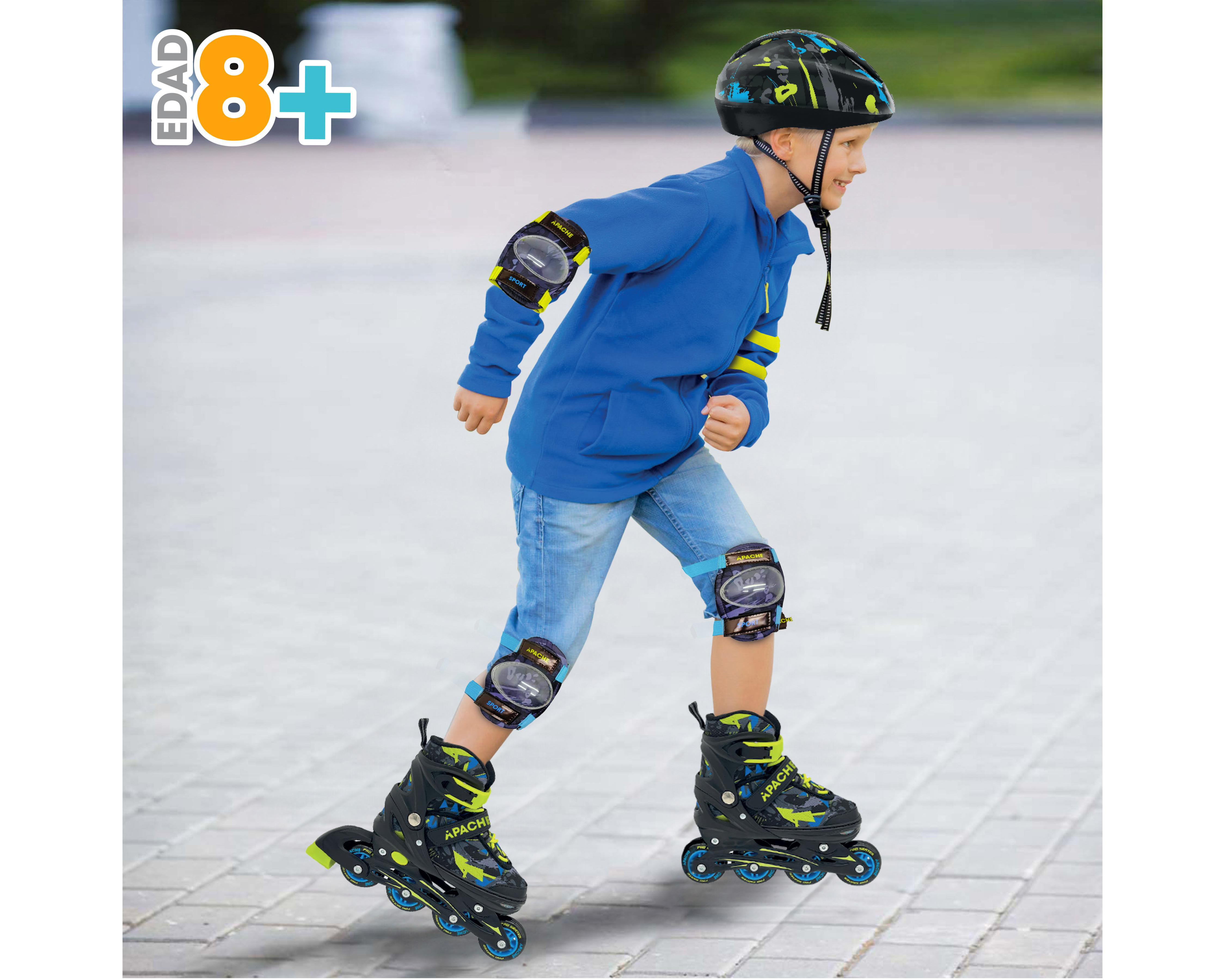 Foto 4 pulgar | Patines para Niño de 4 Ruedas Apache Ajustables con Accesorios