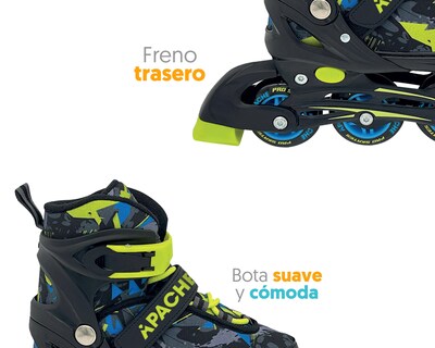 Foto 5 | Patines para Niño de 4 Ruedas Apache Ajustables con Accesorios