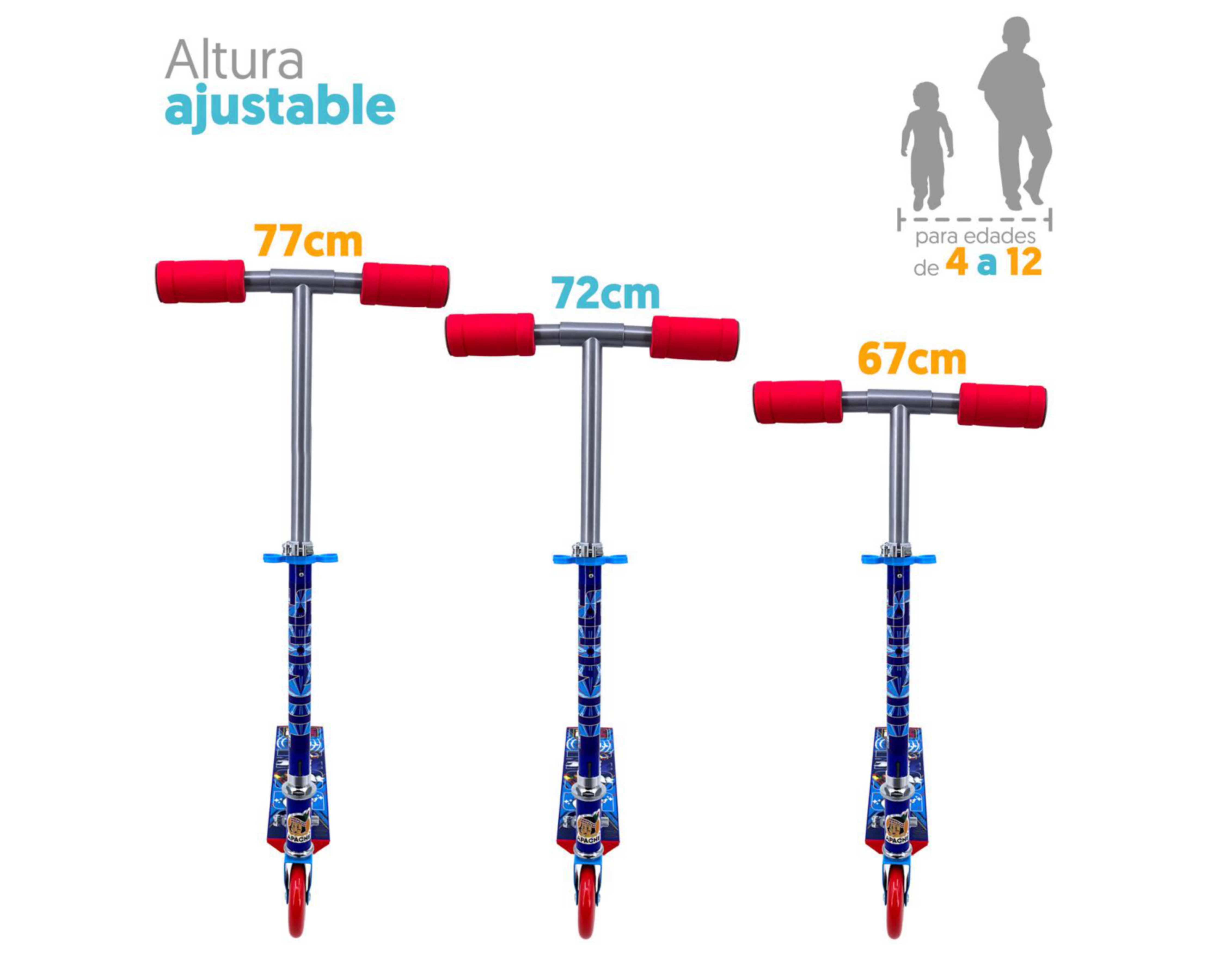 Foto 4 pulgar | Scooter para Niño Apache Sonic Plegable