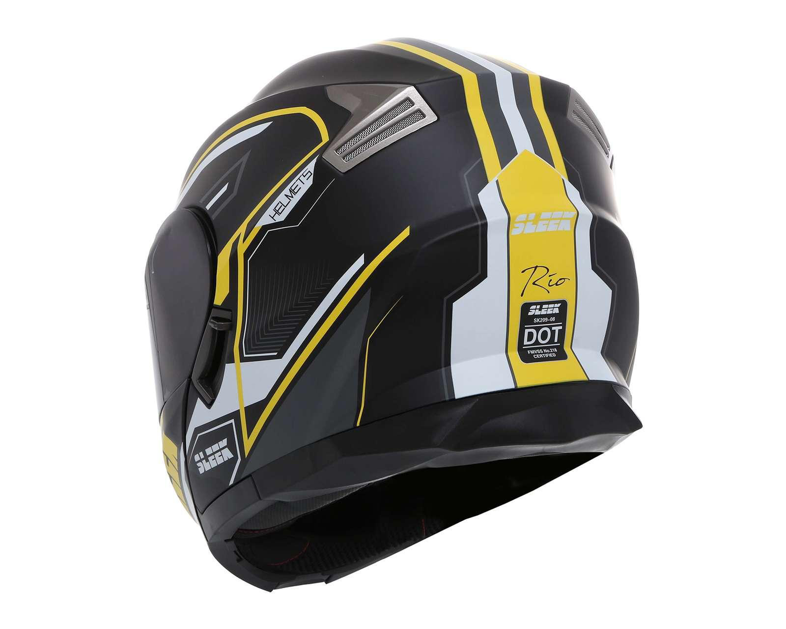 Foto 5 pulgar | Casco para Motociclista Sleek Grande Negro