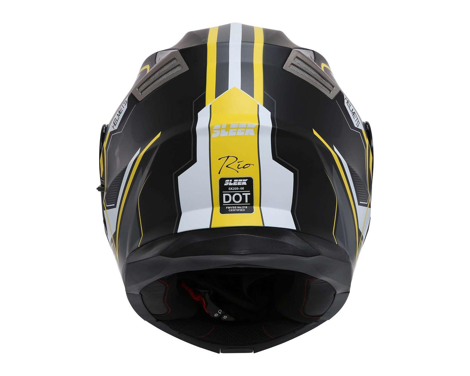 Foto 6 pulgar | Casco para Motociclista Sleek Grande Negro