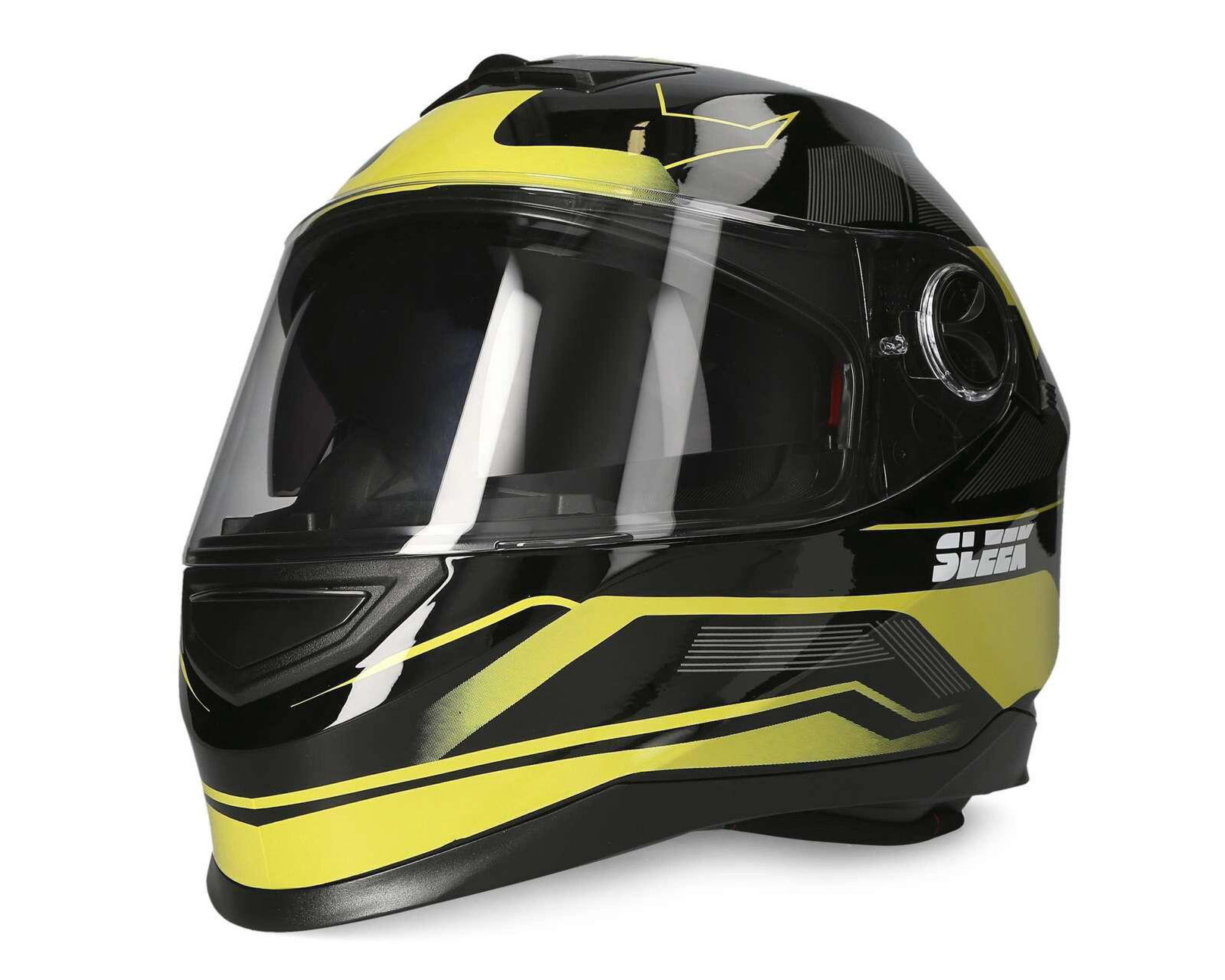 Casco para Motociclista Sleek Mediano Doble Visor Amarillo