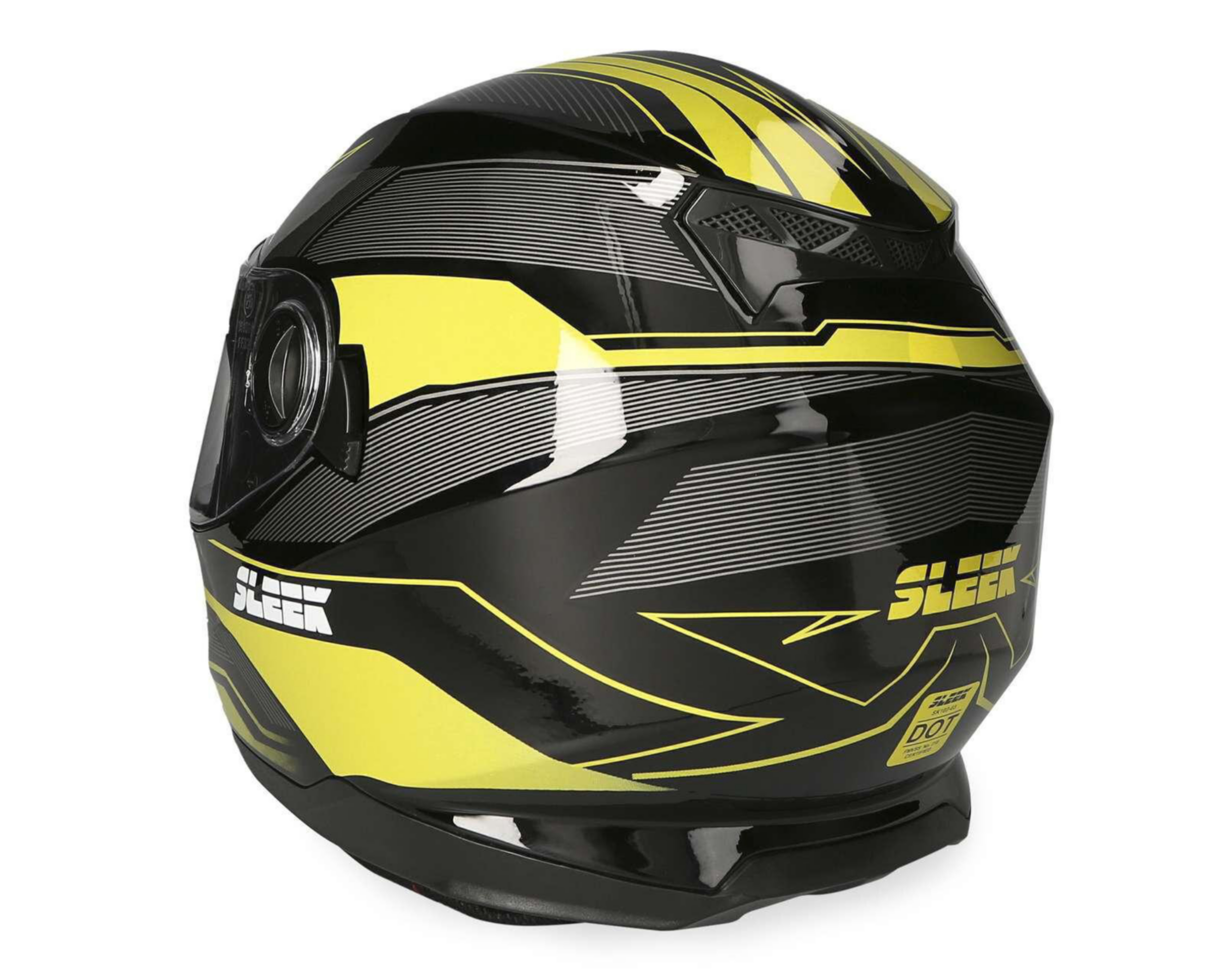 Foto 4 pulgar | Casco para Motociclista Sleek Mediano Doble Visor Amarillo