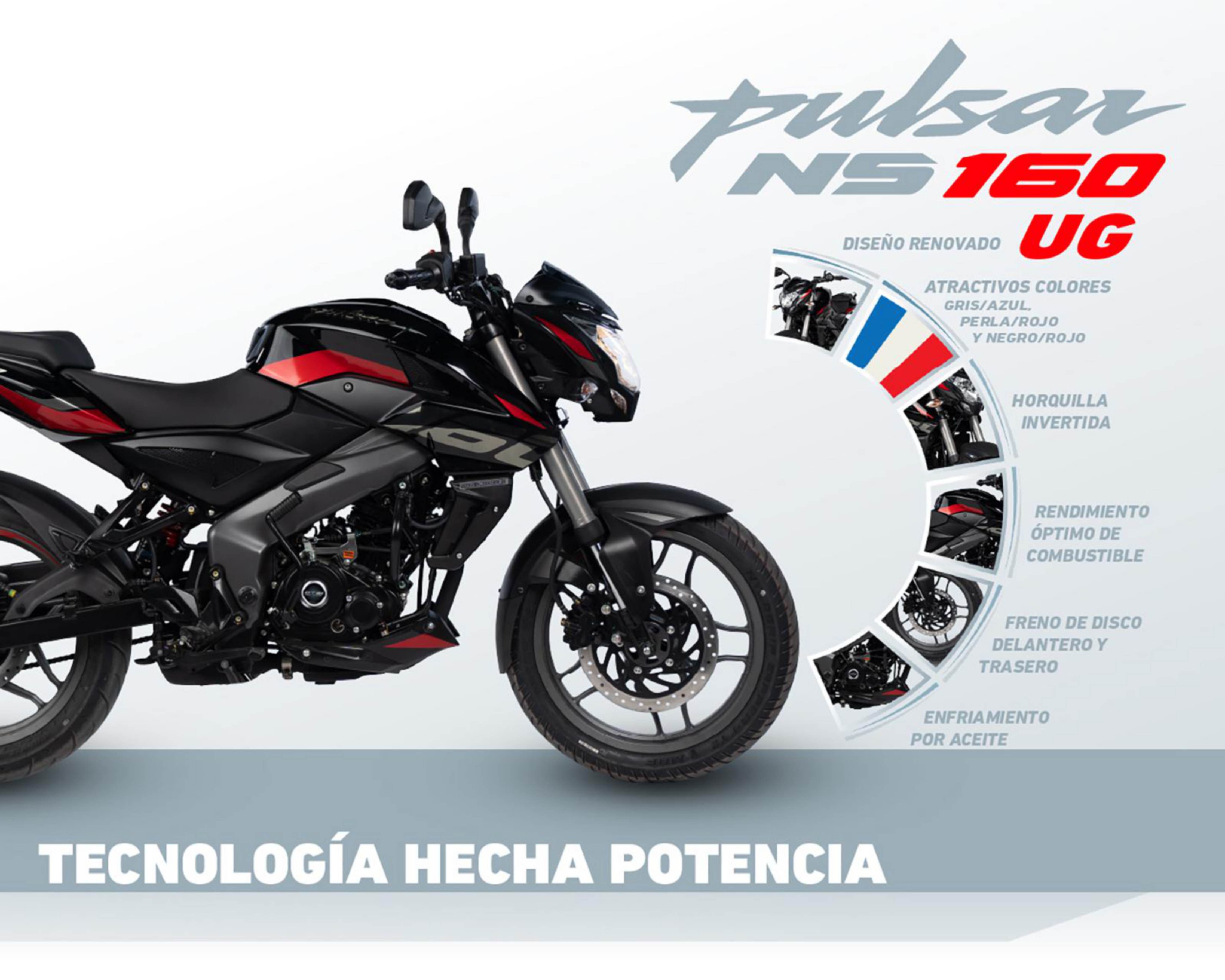 Foto 10 pulgar | Motocicleta Bajaj Pulsar NS 160 cc UG 2024