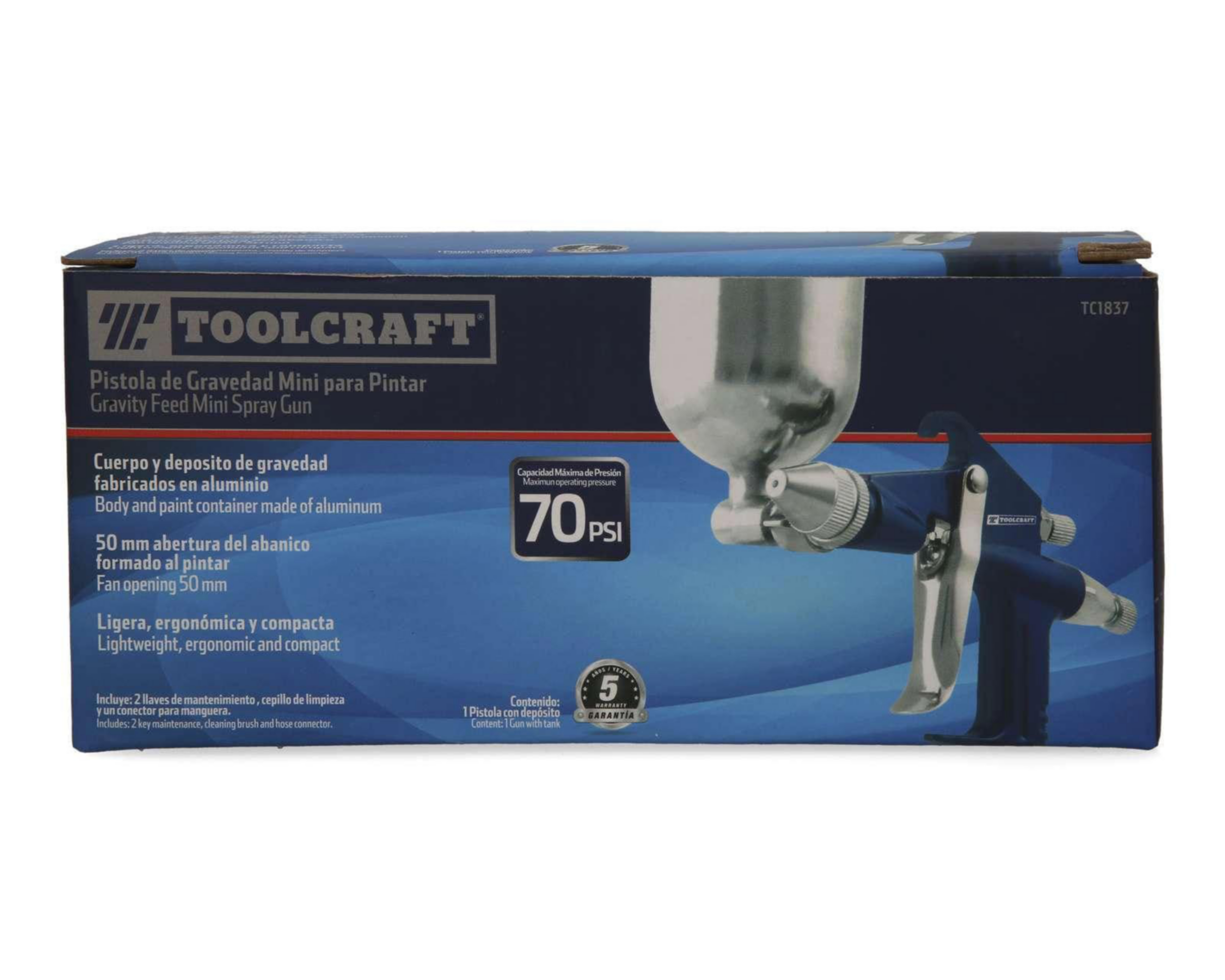 Foto 5 pulgar | Mini Pistola para Pintar Toolcraft TC1837 200 ml