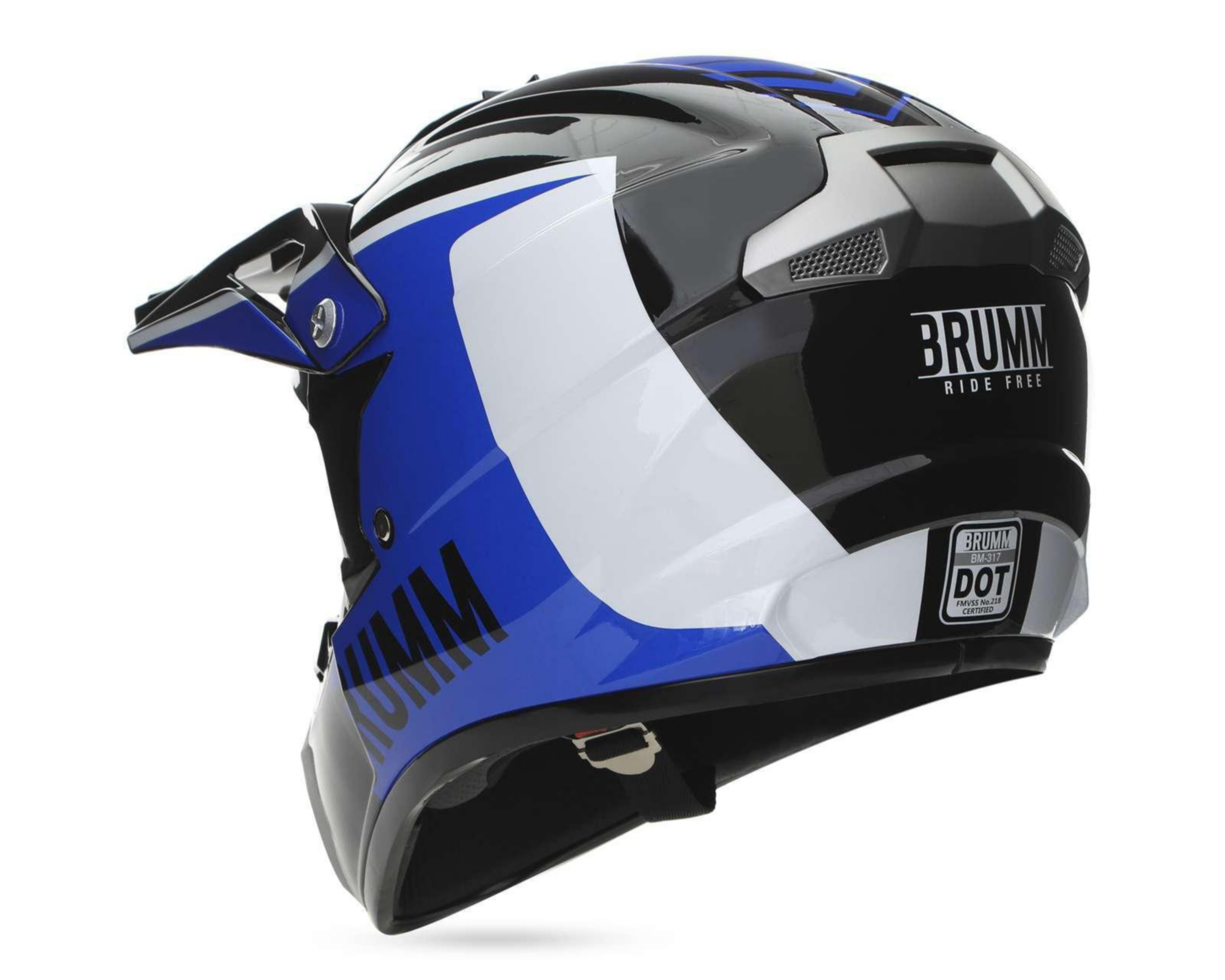 Foto 4 pulgar | Casco para Motociclista Brumm Mediano Juvenil Azul