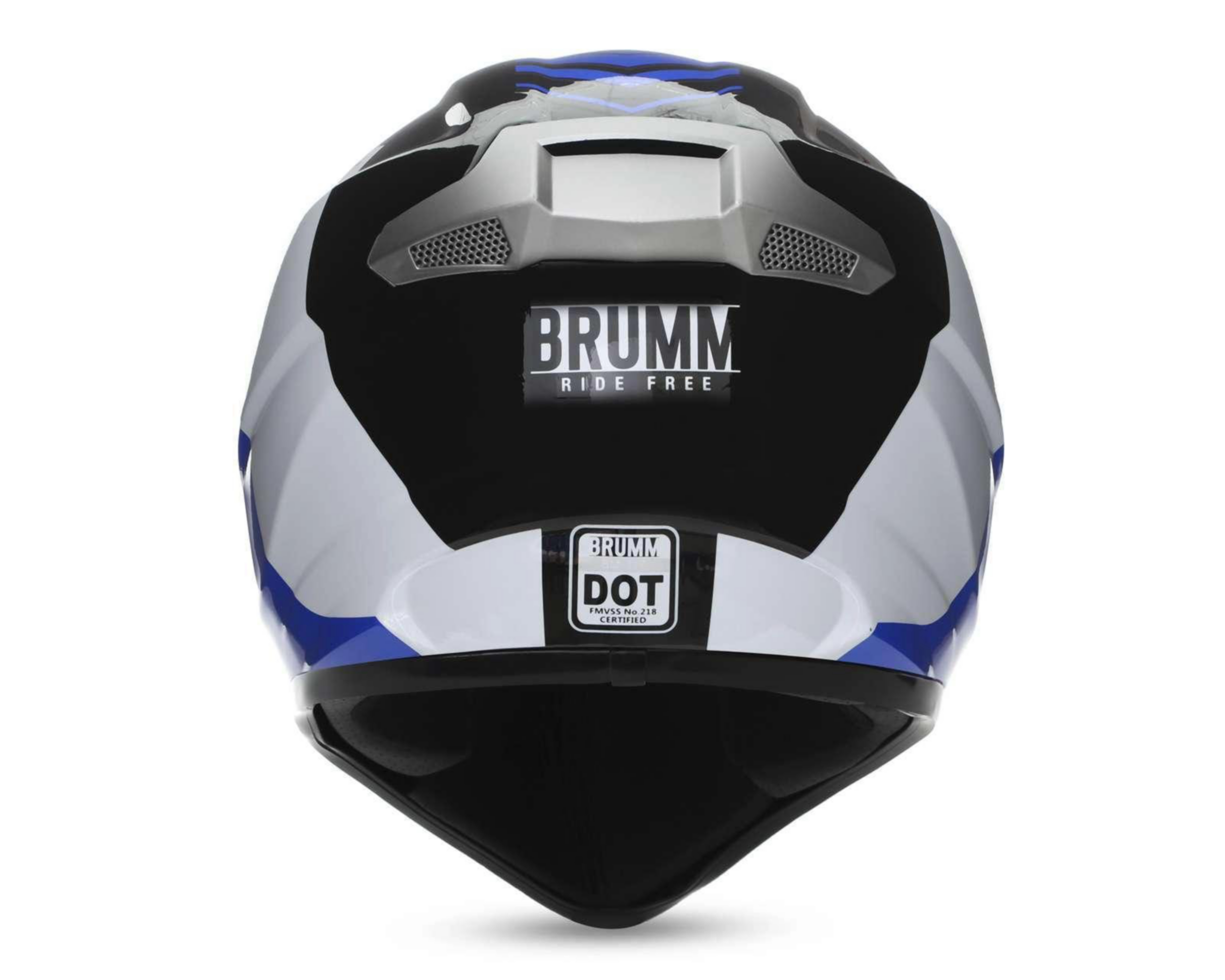 Foto 5 pulgar | Casco para Motociclista Brumm Mediano Juvenil Azul