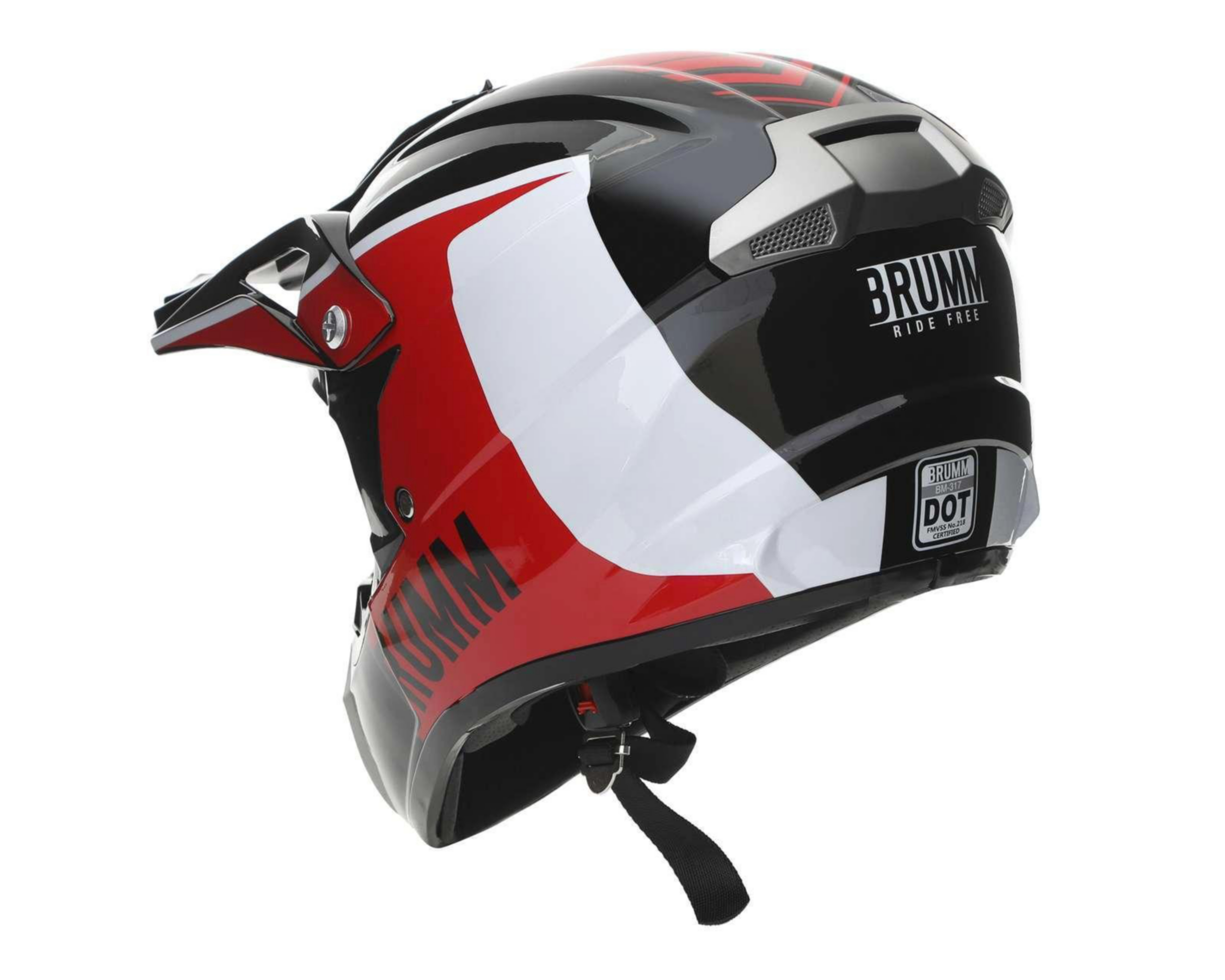 Foto 4 pulgar | Casco para Motociclista Brumm Mediano Rojo