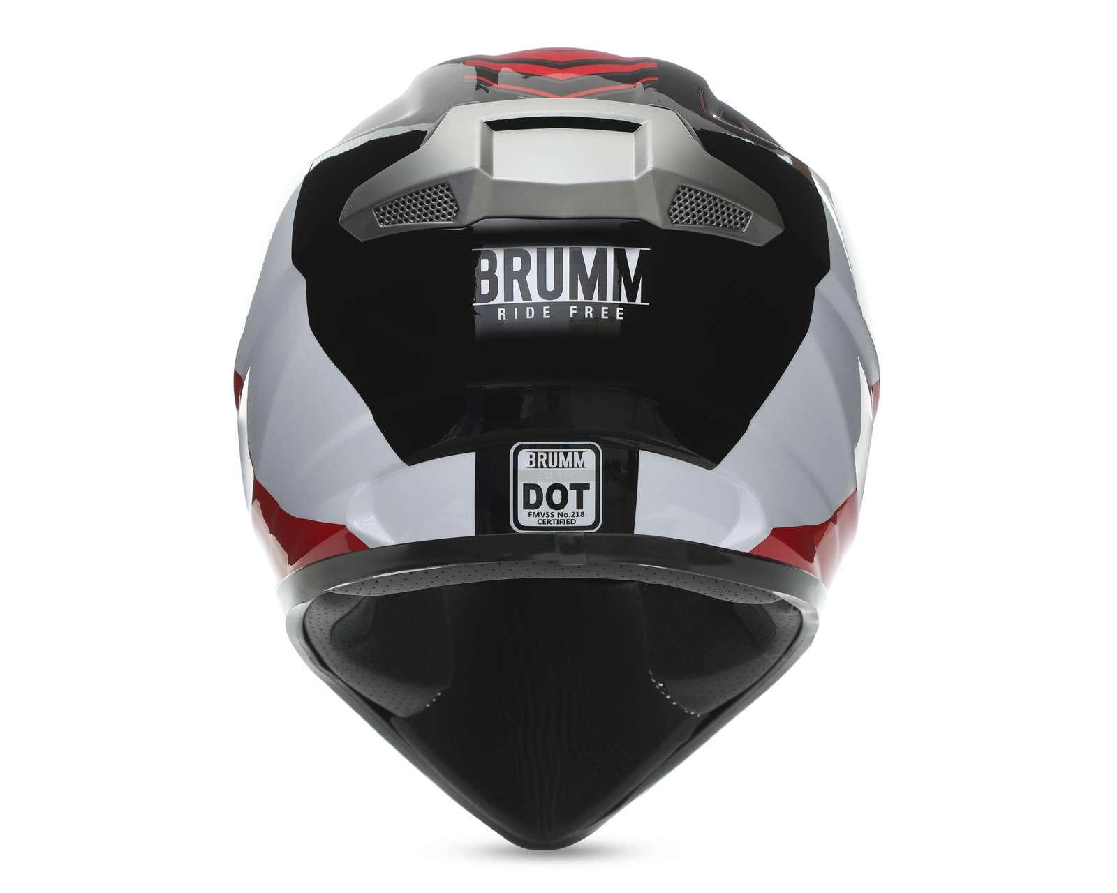 Foto 5 pulgar | Casco para Motociclista Brumm Extragrande Rojo