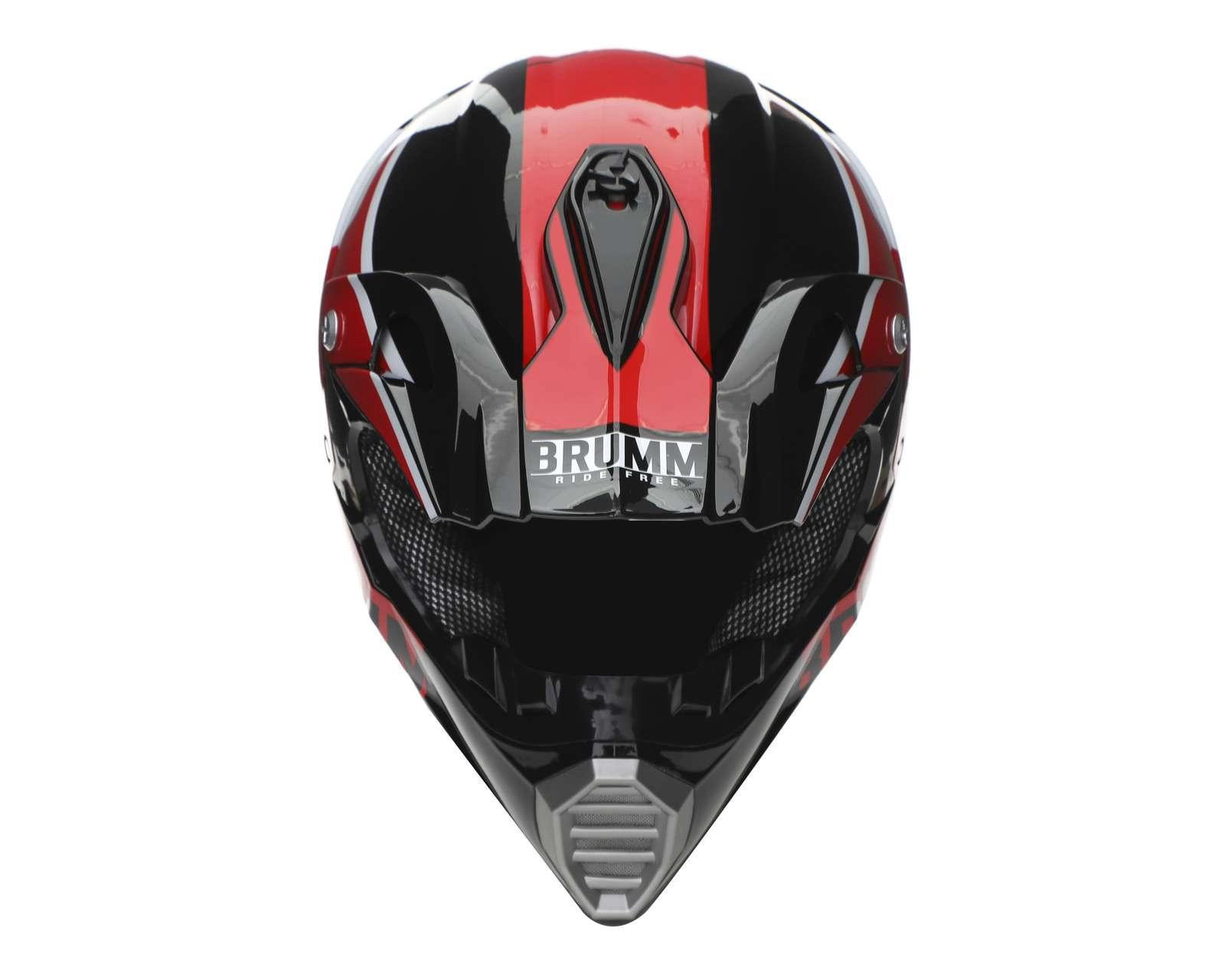 Foto 6 | Casco para Motociclista Brumm Extragrande Rojo