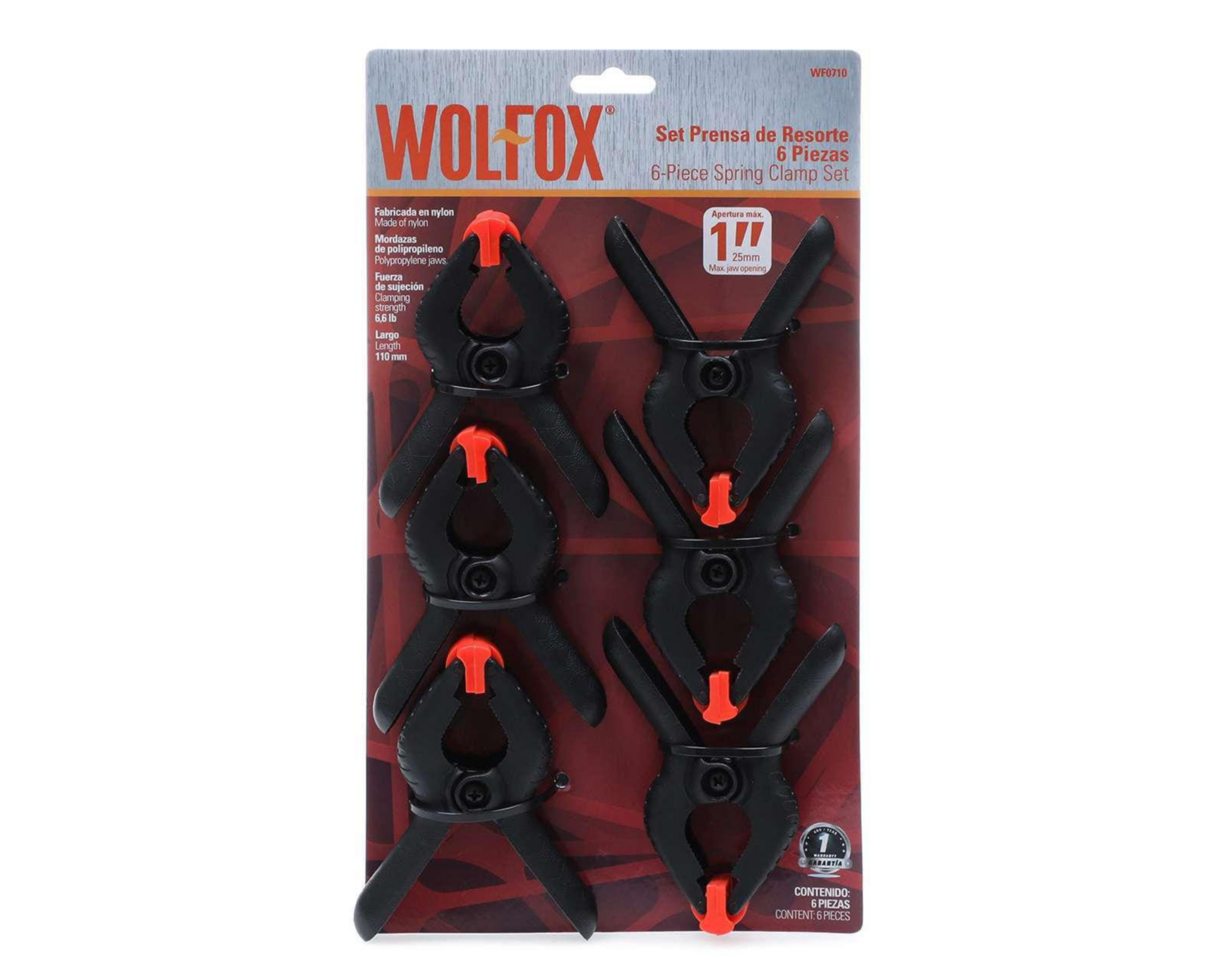 Pinzas de Resorte Wolfox 6 Piezas