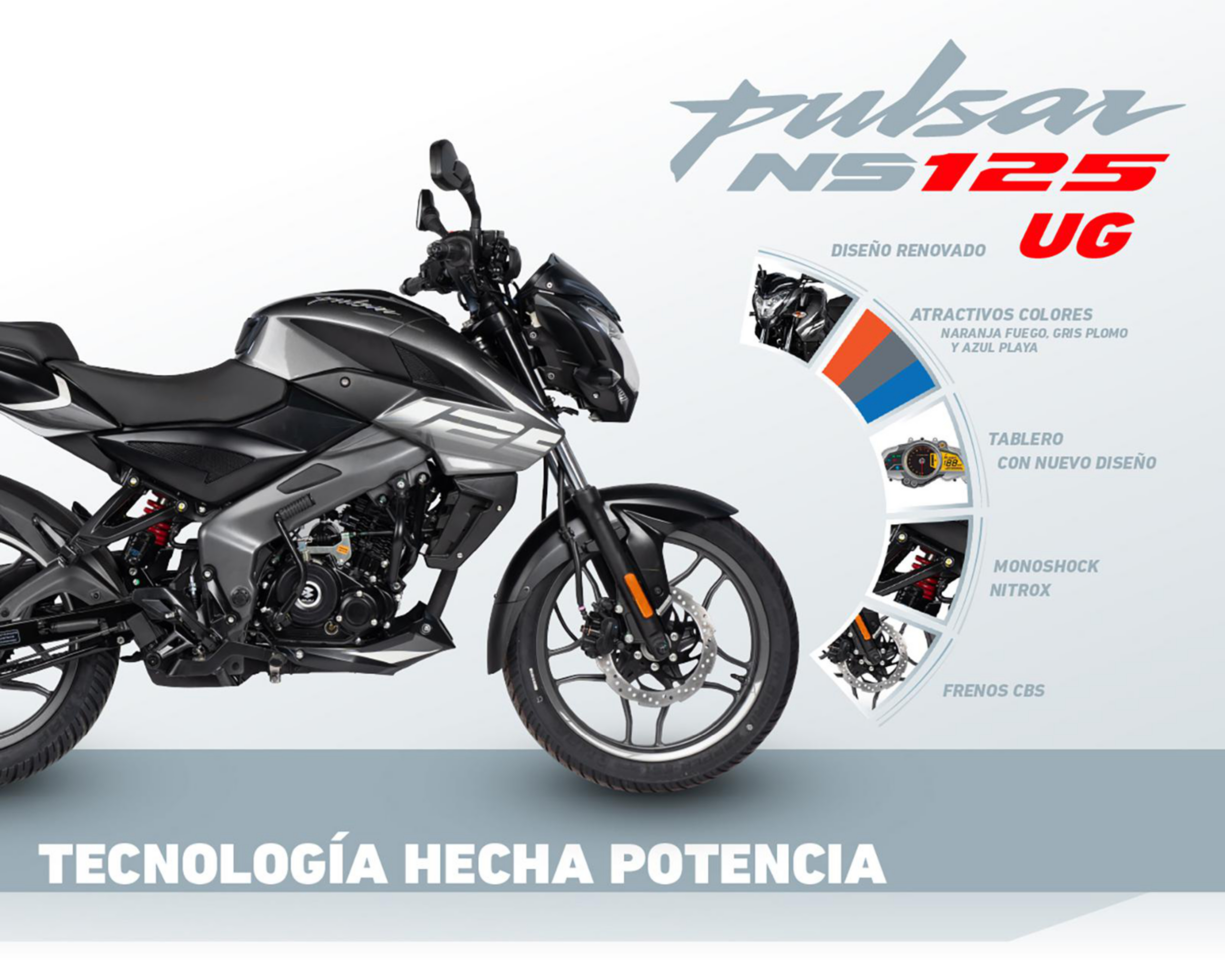 Foto 10 pulgar | Motocicleta Bajaj Pulsar NS 125 UG 2024