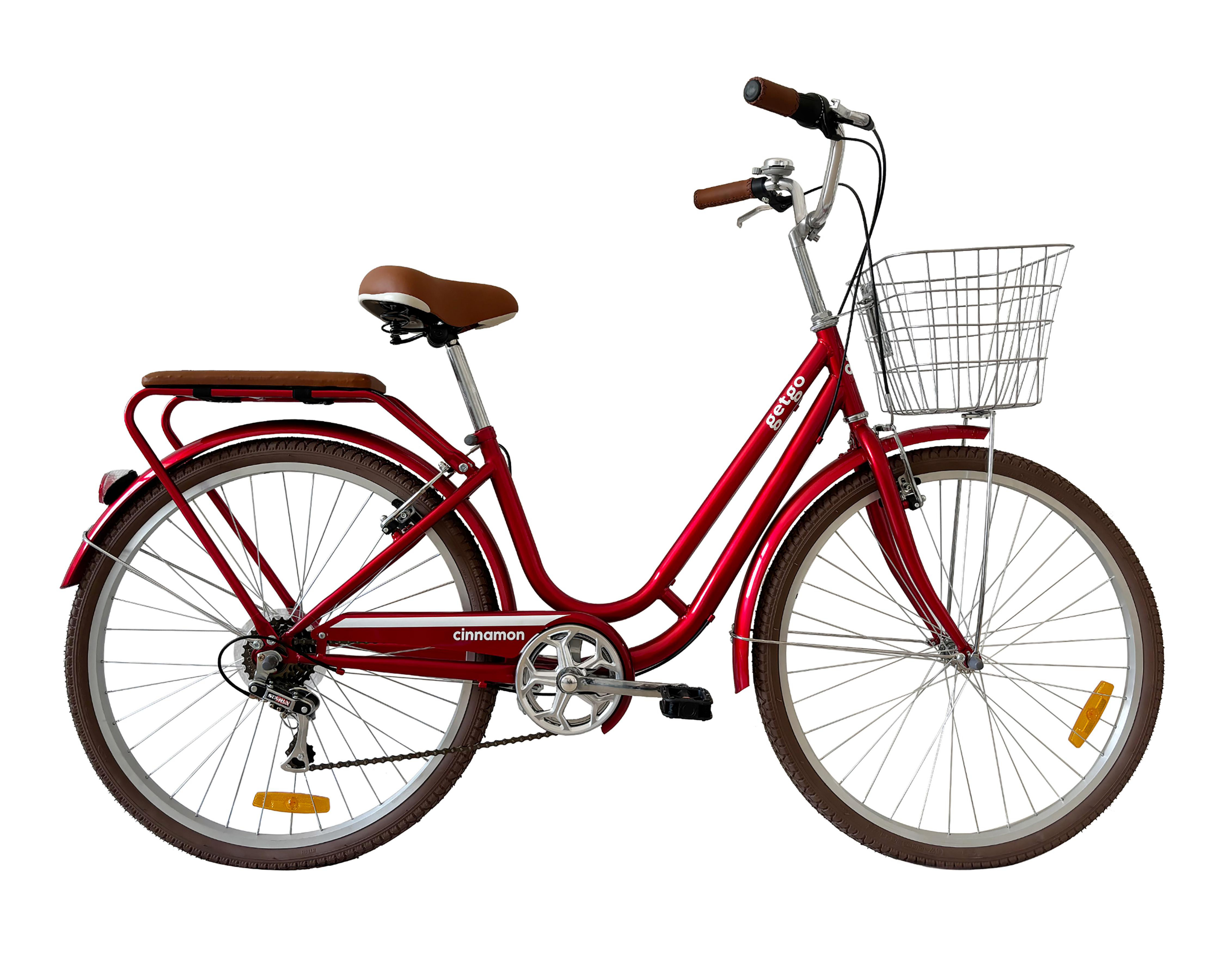Bicicleta Urbana Getgo Cinnamon 26 Guinda $3,999
