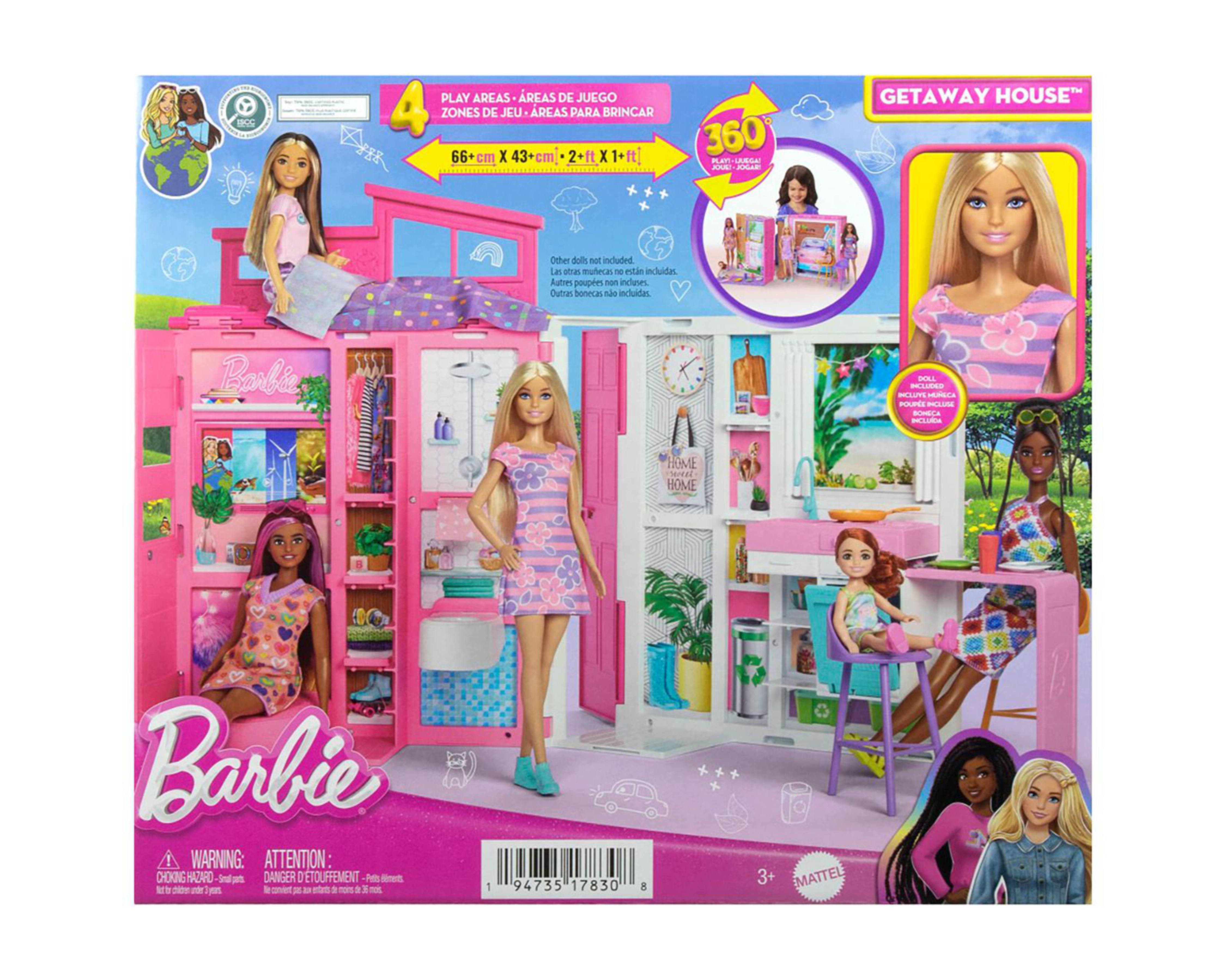 Foto 5 pulgar | Casa de Muñecas Mattel Barbie Glam Rosa