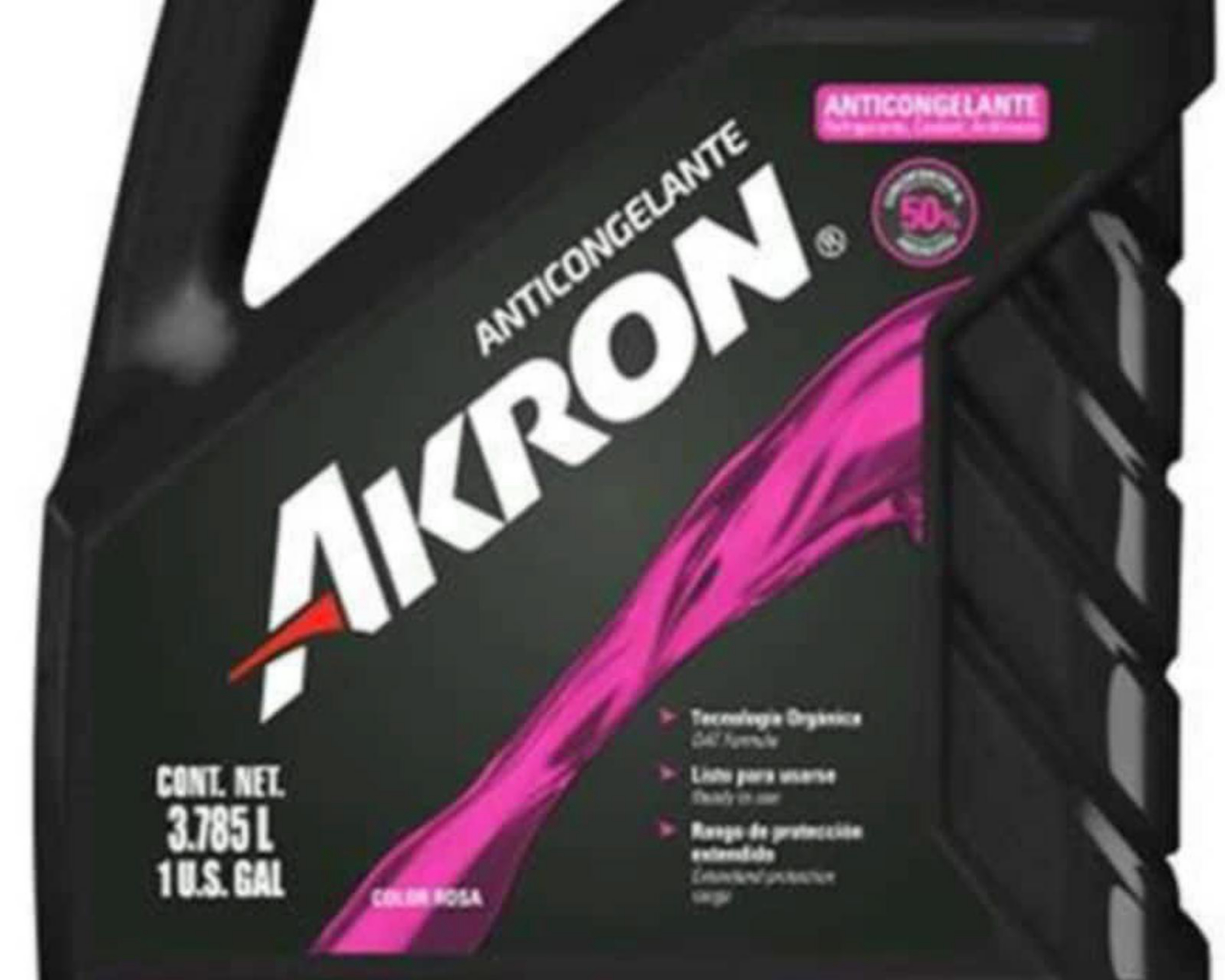 Foto 3 pulgar | Anticongelante Akron OAT 50% color Rosa de 3.78 l