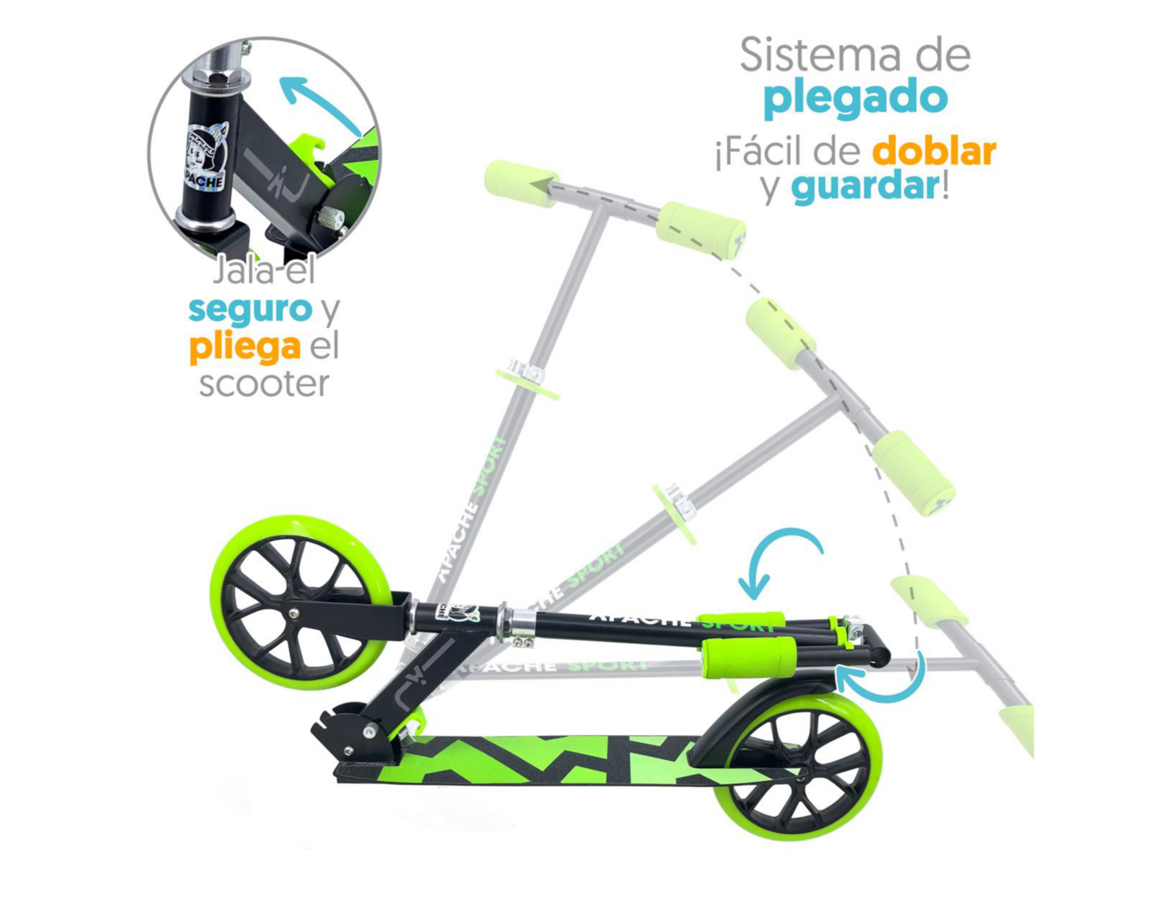 Foto 5 pulgar | Scooter para Niño Apache Plegable