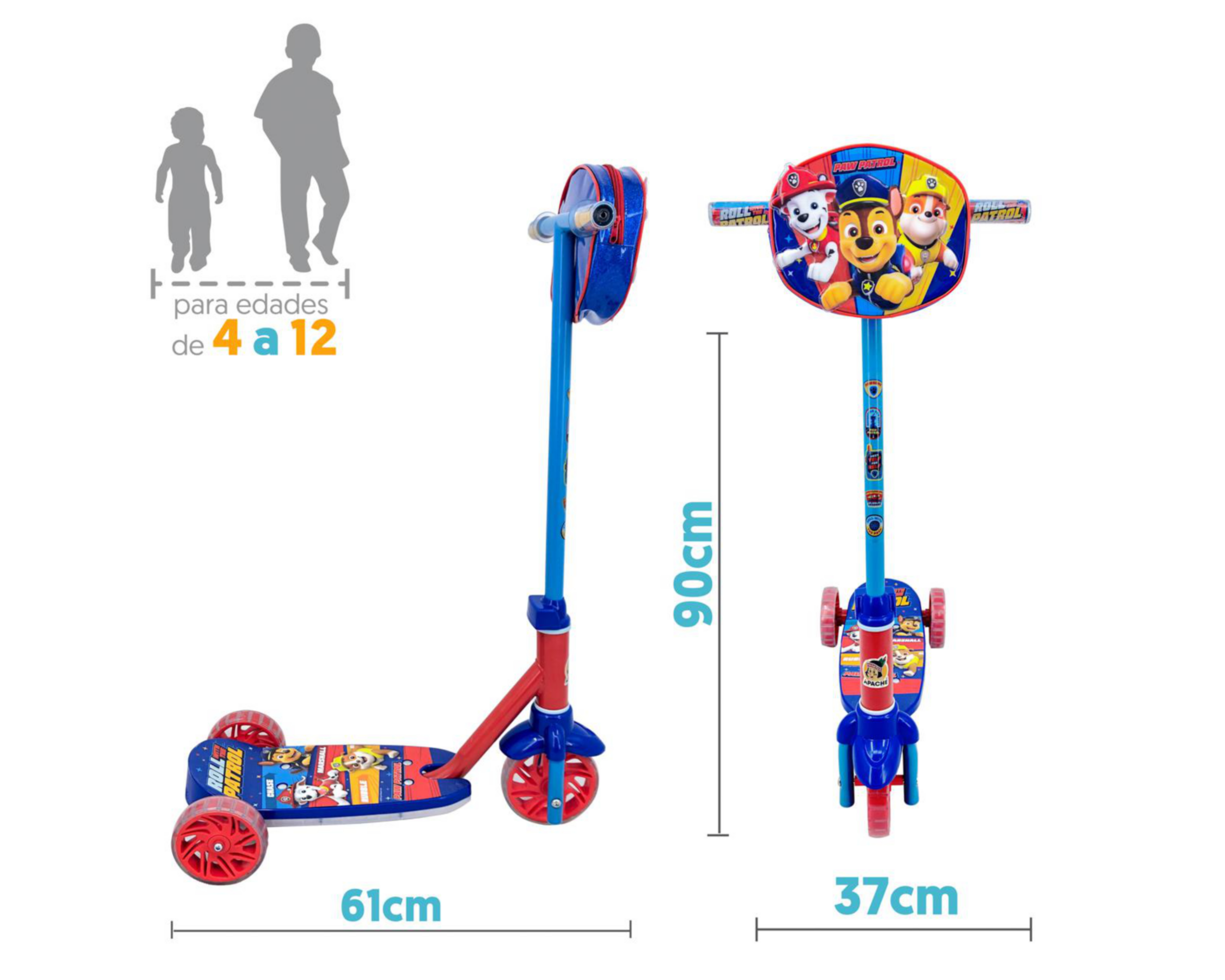 Foto 4 pulgar | Scooter para Niño Apache Paw Patrol con Luces