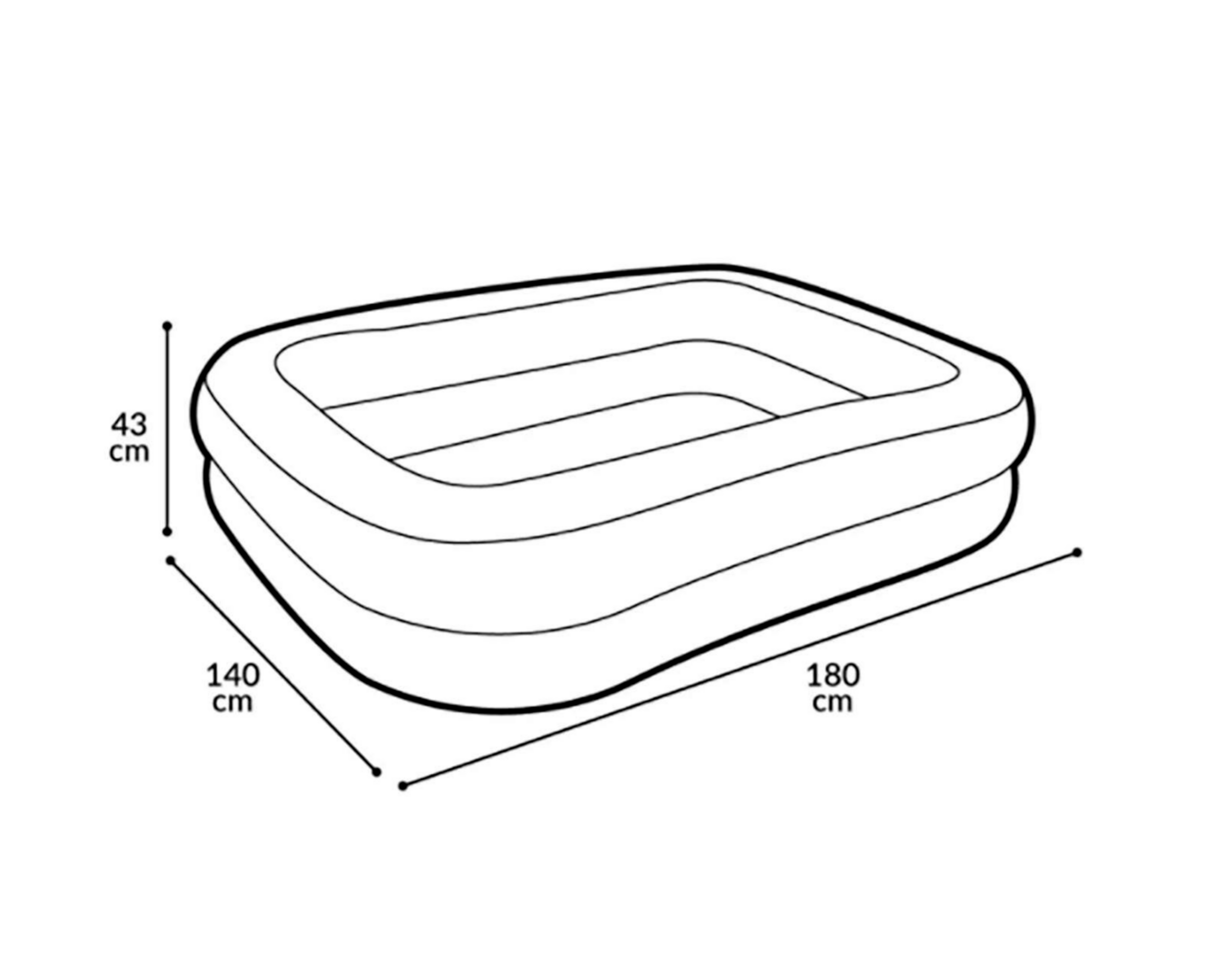 Foto 4 pulgar | Alberca Infantil Rectangular Eurotoys 400 L 180 x 140 x 43 cm