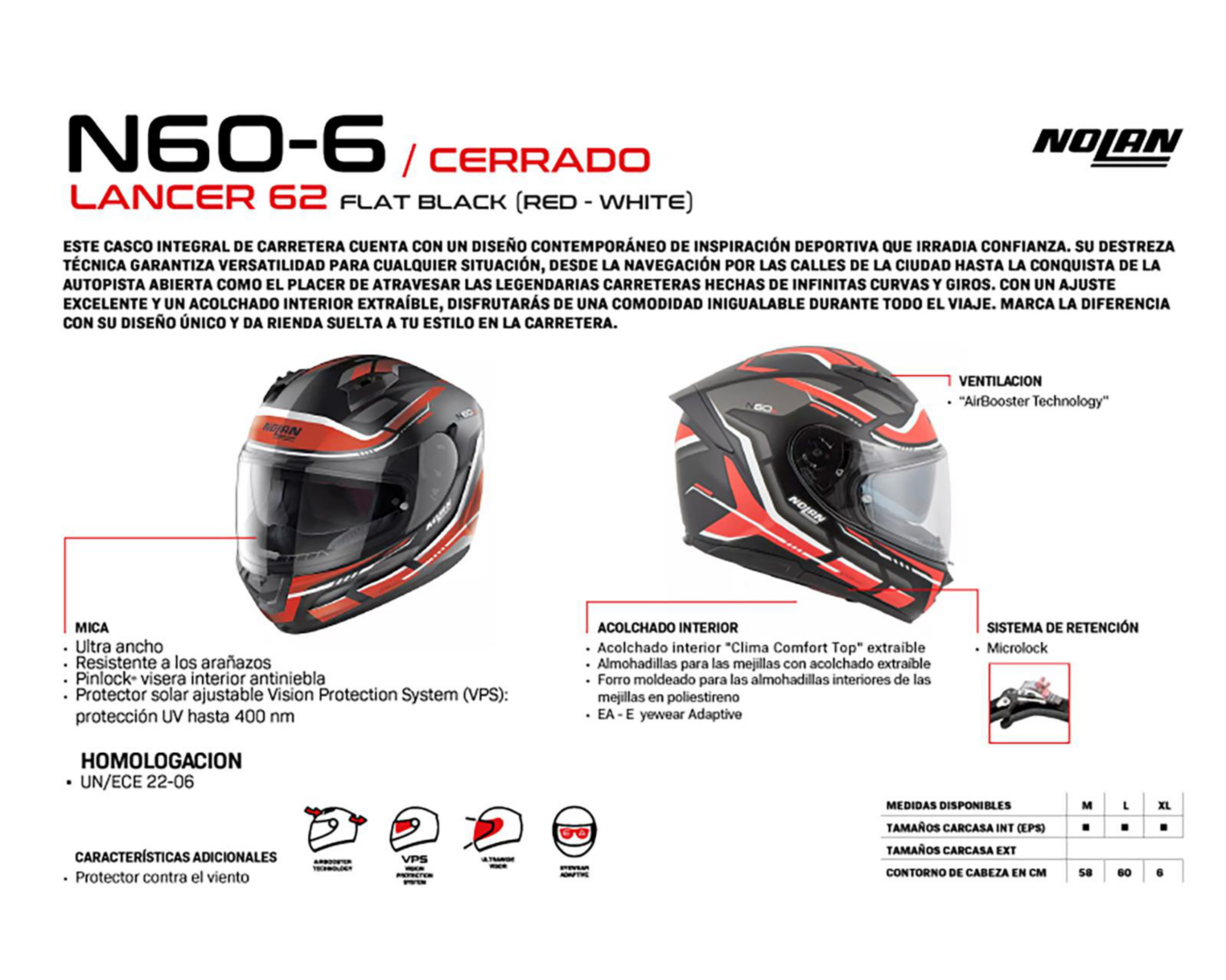 Foto 6 pulgar | Casco para Motociclista Nolan Mediano Negro