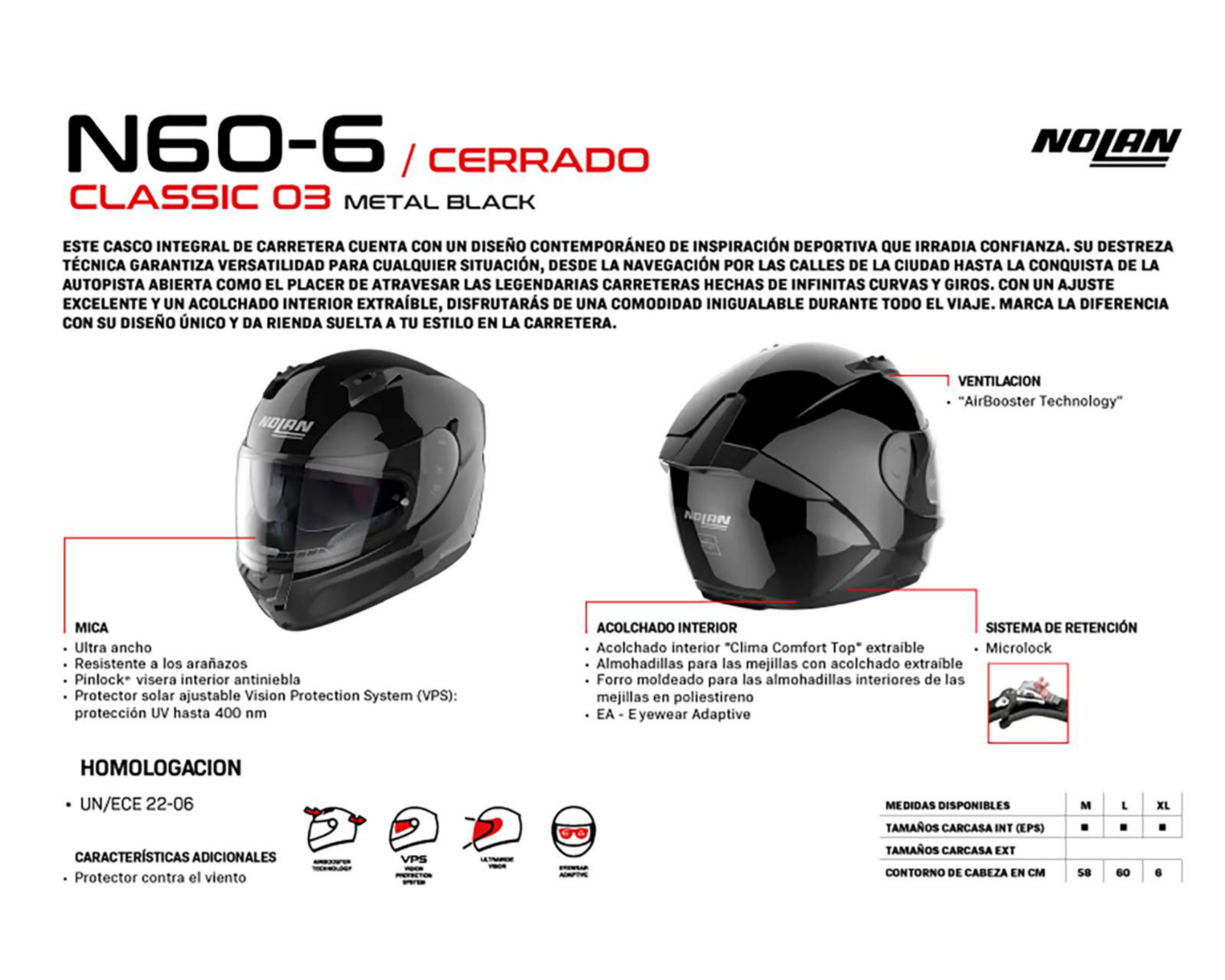 Foto 6 pulgar | Casco para Motociclista Nolan Mediano Negro