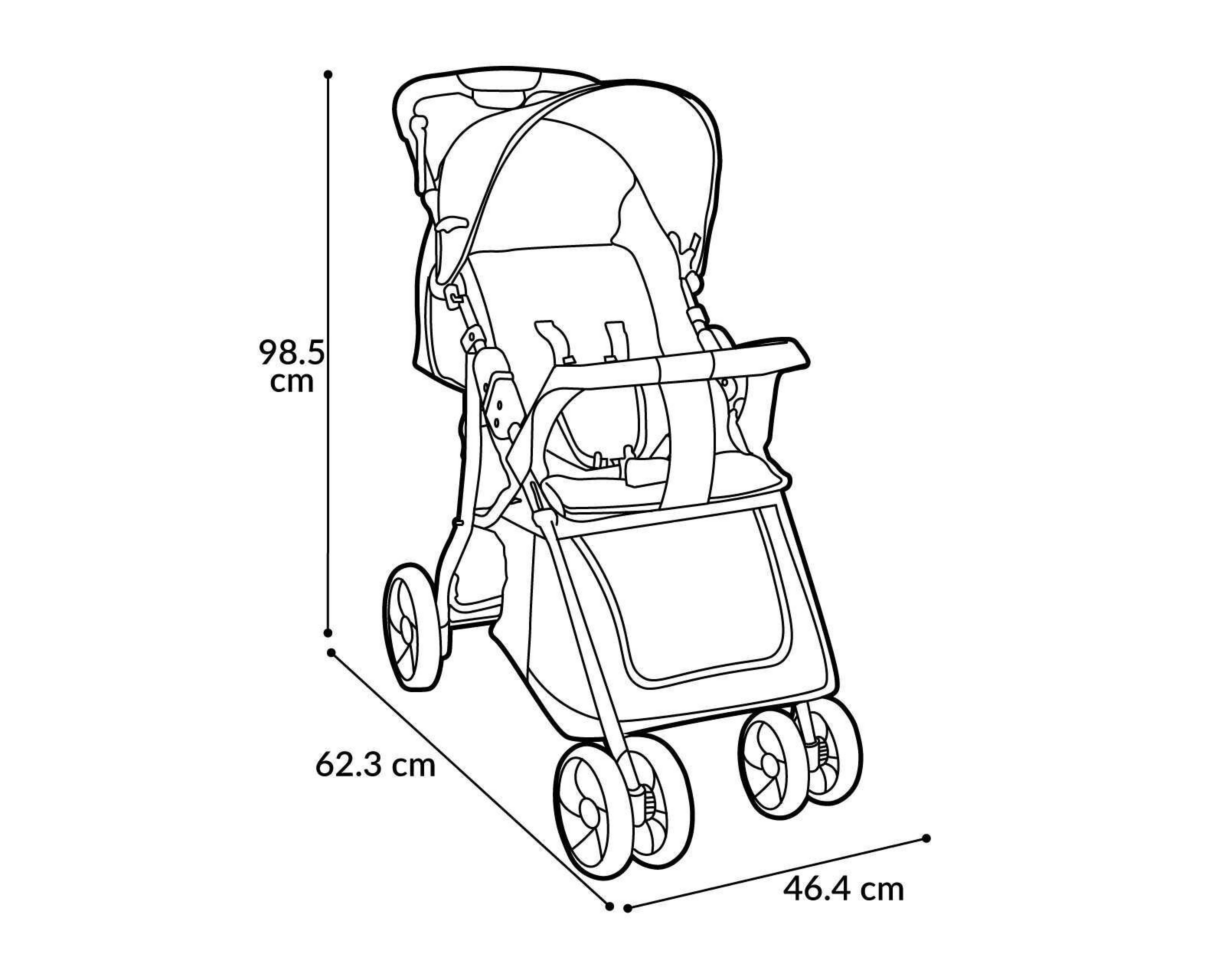 Foto 7 pulgar | Carriola Baby Colors HP-700 Rosa