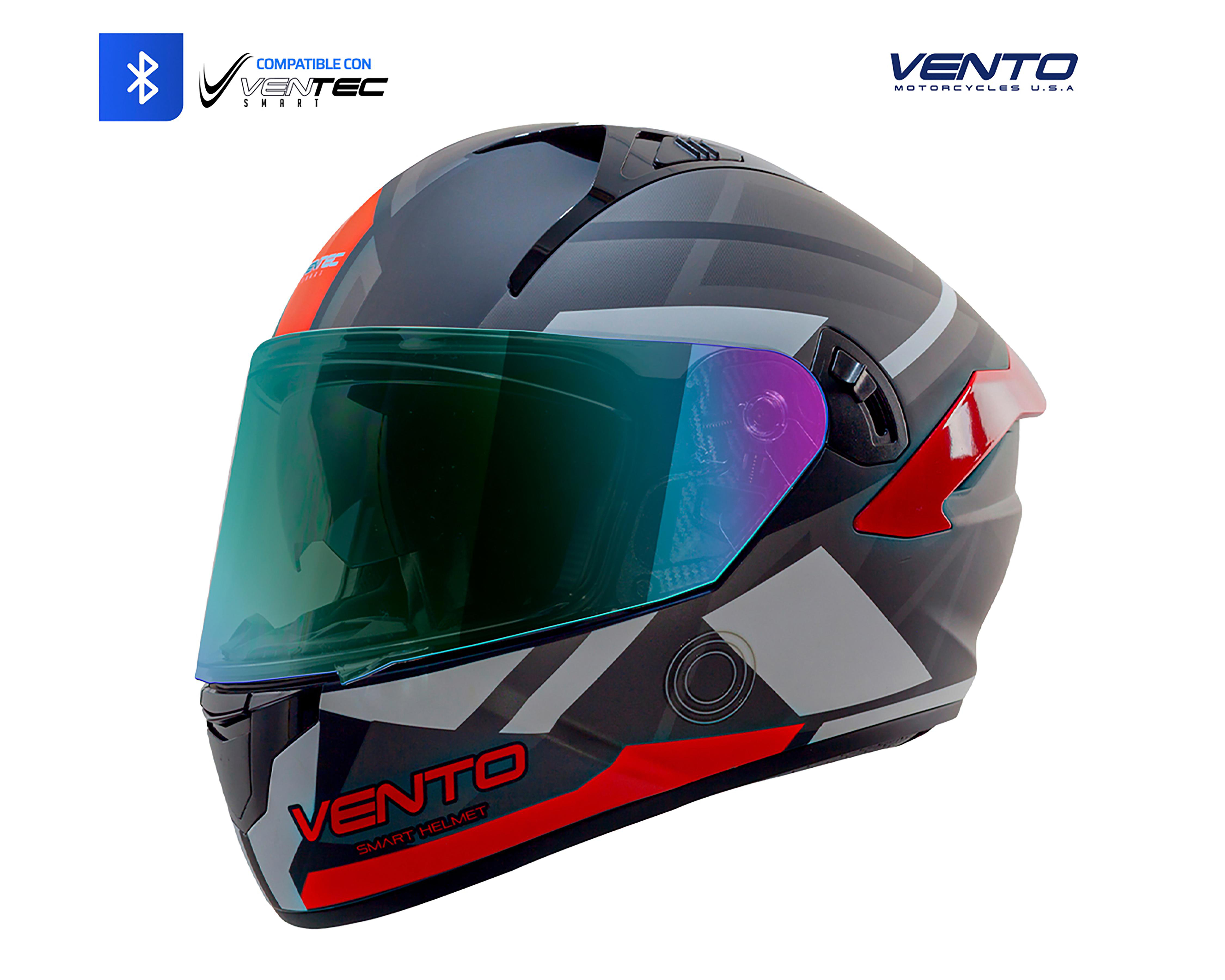 Foto 2 | Casco para Motociclista Vento Mediano Gris con Certificación DOT