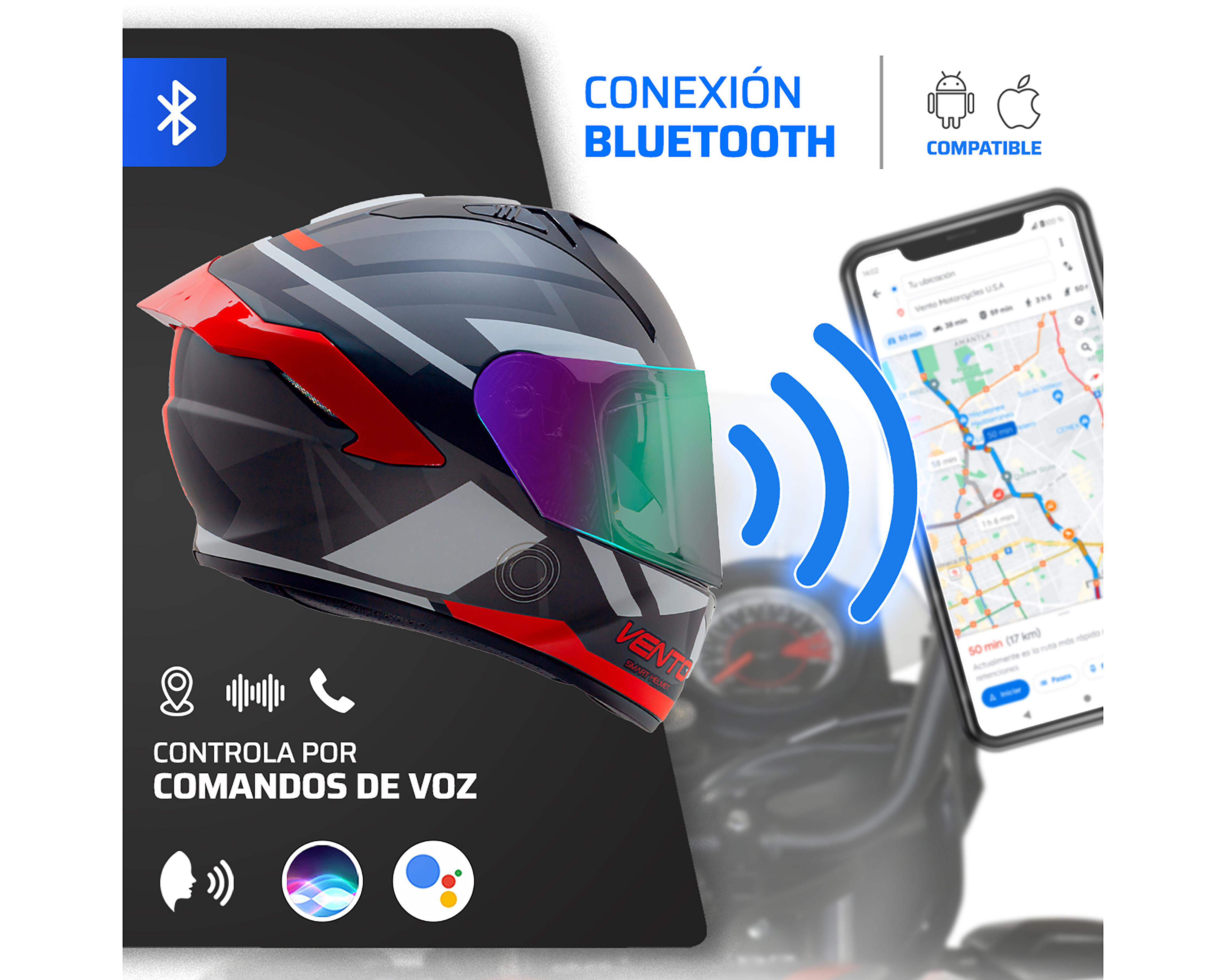 Foto 5 pulgar | Casco para Motociclista Vento Mediano Gris con Certificación DOT