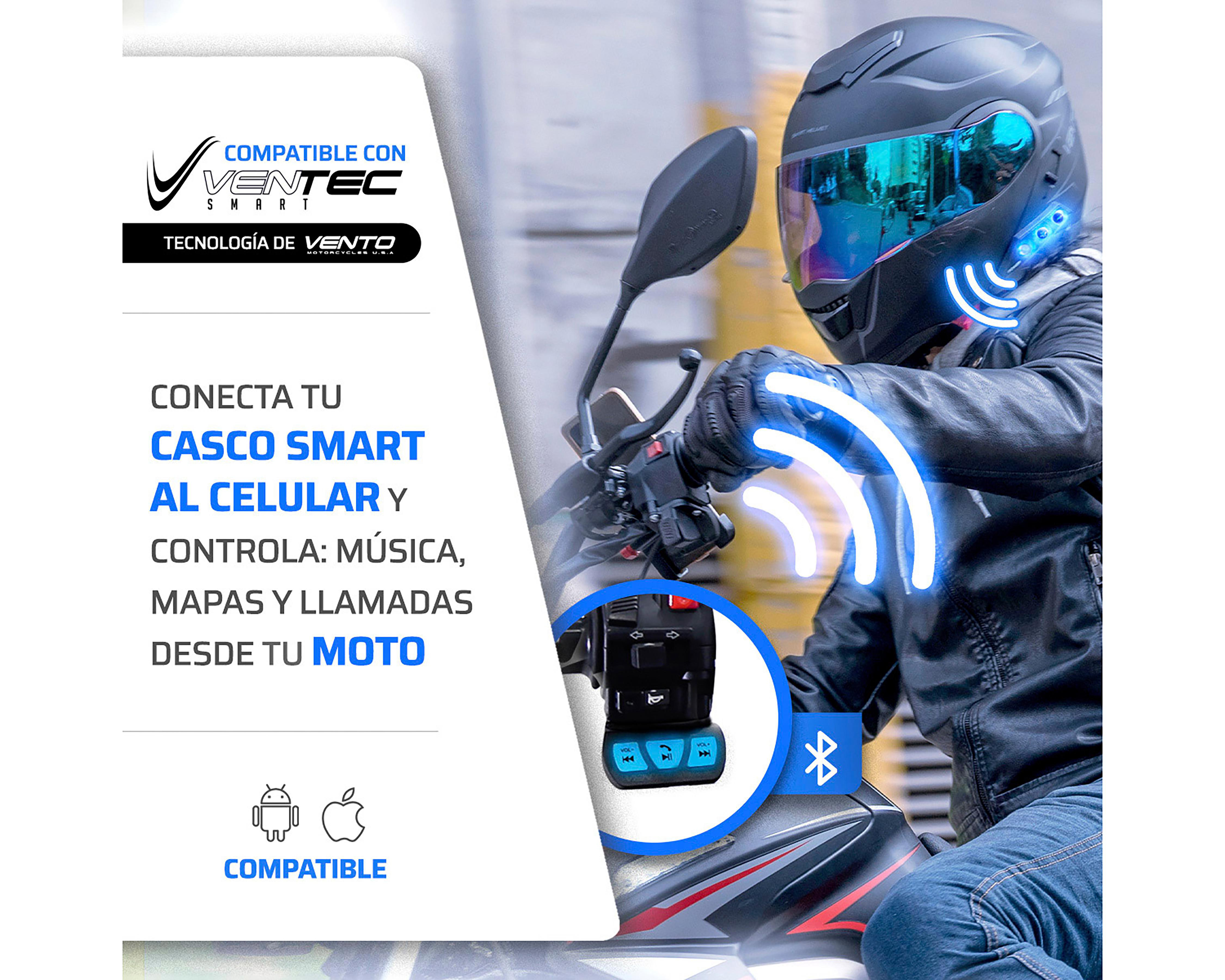 Foto 6 pulgar | Casco para Motociclista Vento Mediano Gris con Certificación DOT