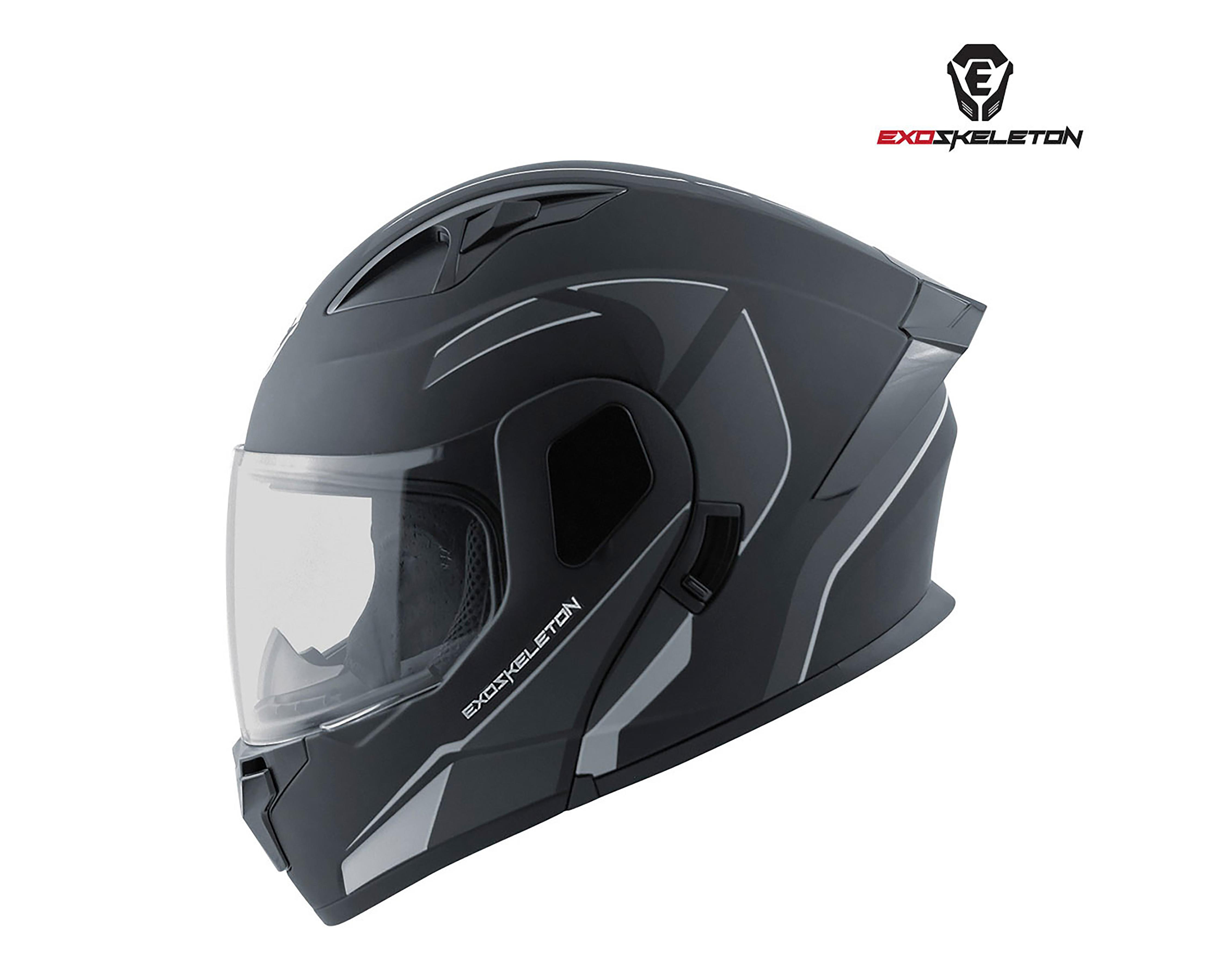 Foto 3 pulgar | Casco para Motociclista Exoskeleton Extragrande Negro Ajustable