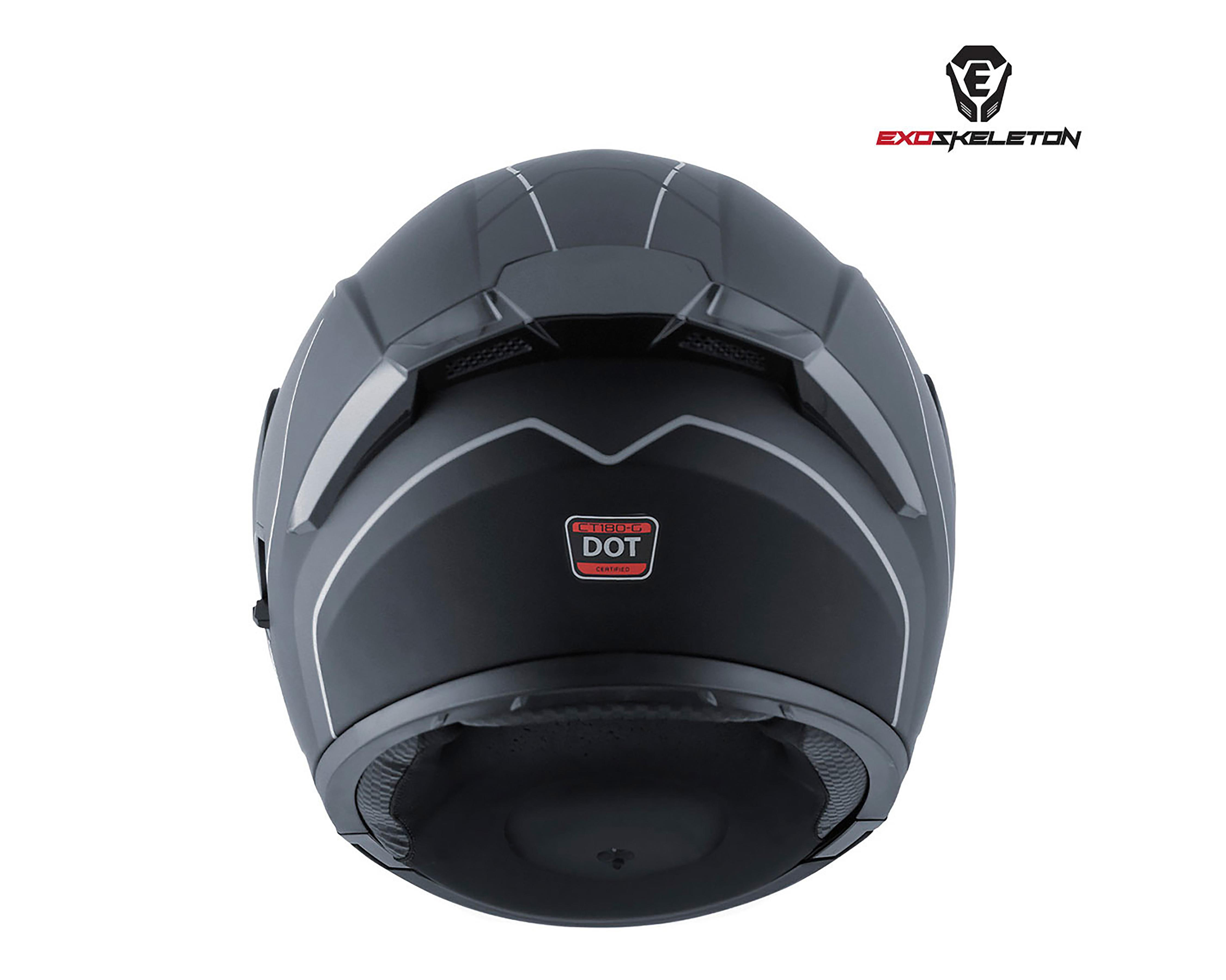 Foto 4 pulgar | Casco para Motociclista Exoskeleton Extragrande Negro Ajustable