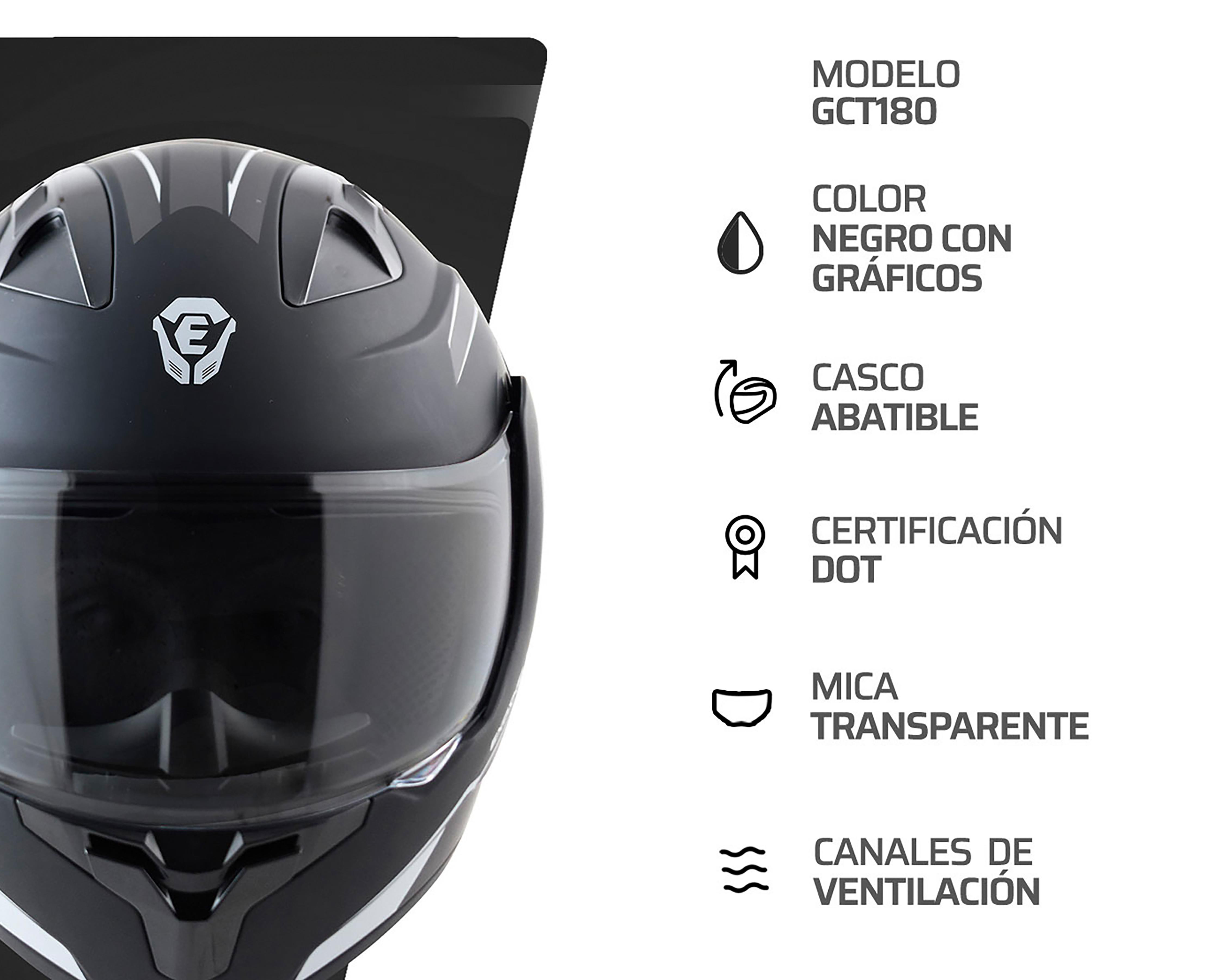 Foto 6 pulgar | Casco para Motociclista Exoskeleton Extragrande Negro Ajustable