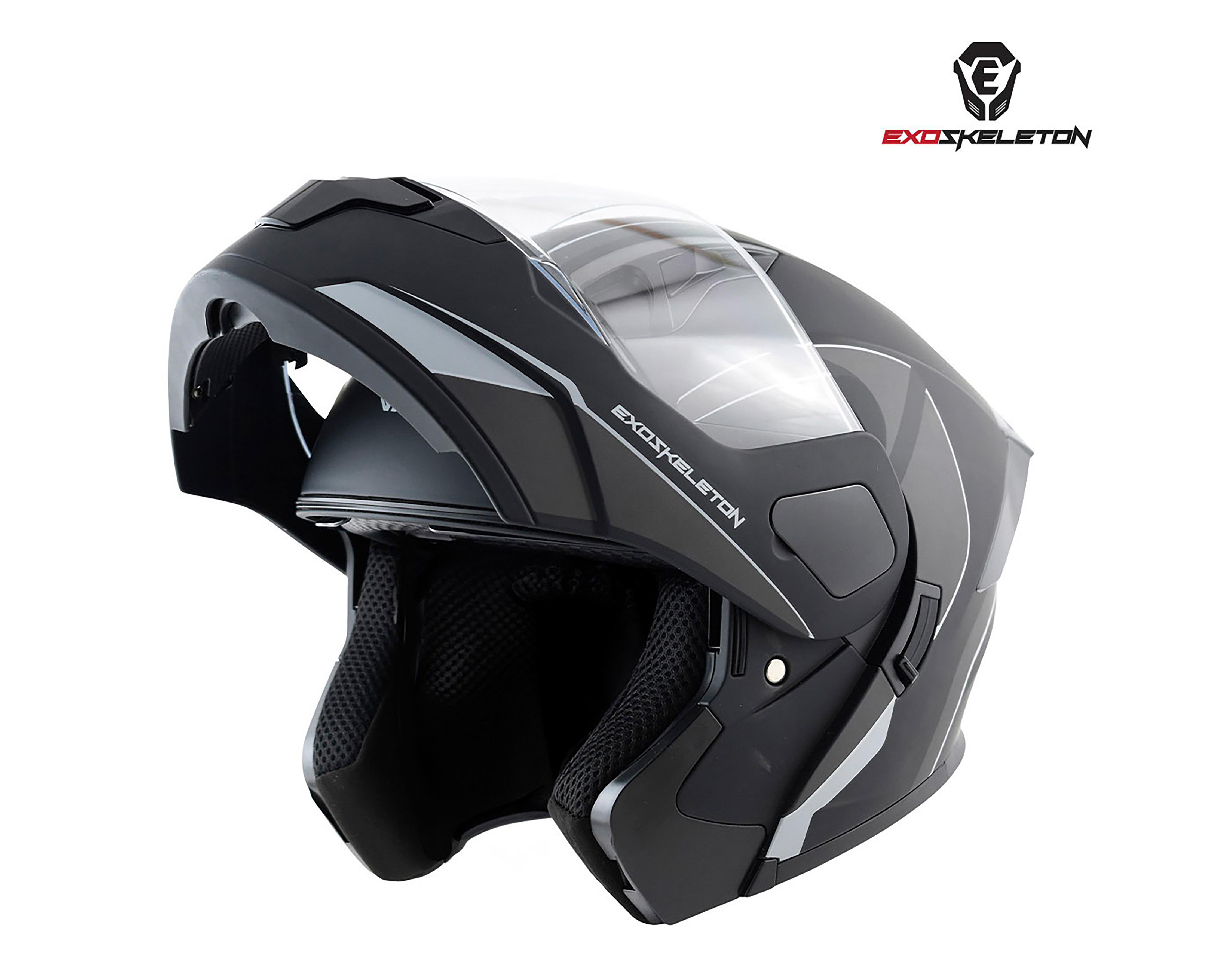 Foto 5 pulgar | Casco para Motociclista Exoskeleton Grande Negro Ajustable