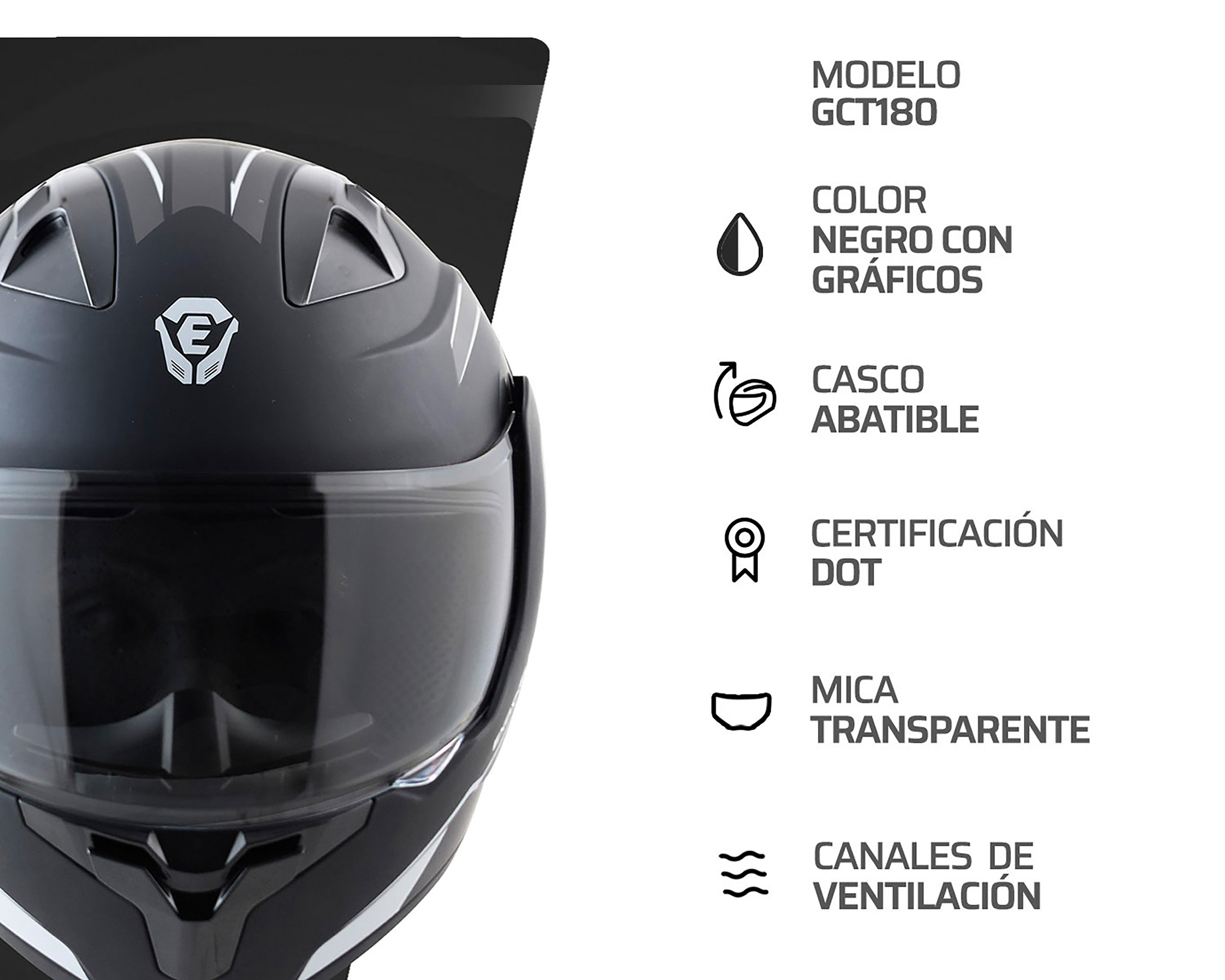 Foto 6 pulgar | Casco para Motociclista Exoskeleton Grande Negro Ajustable