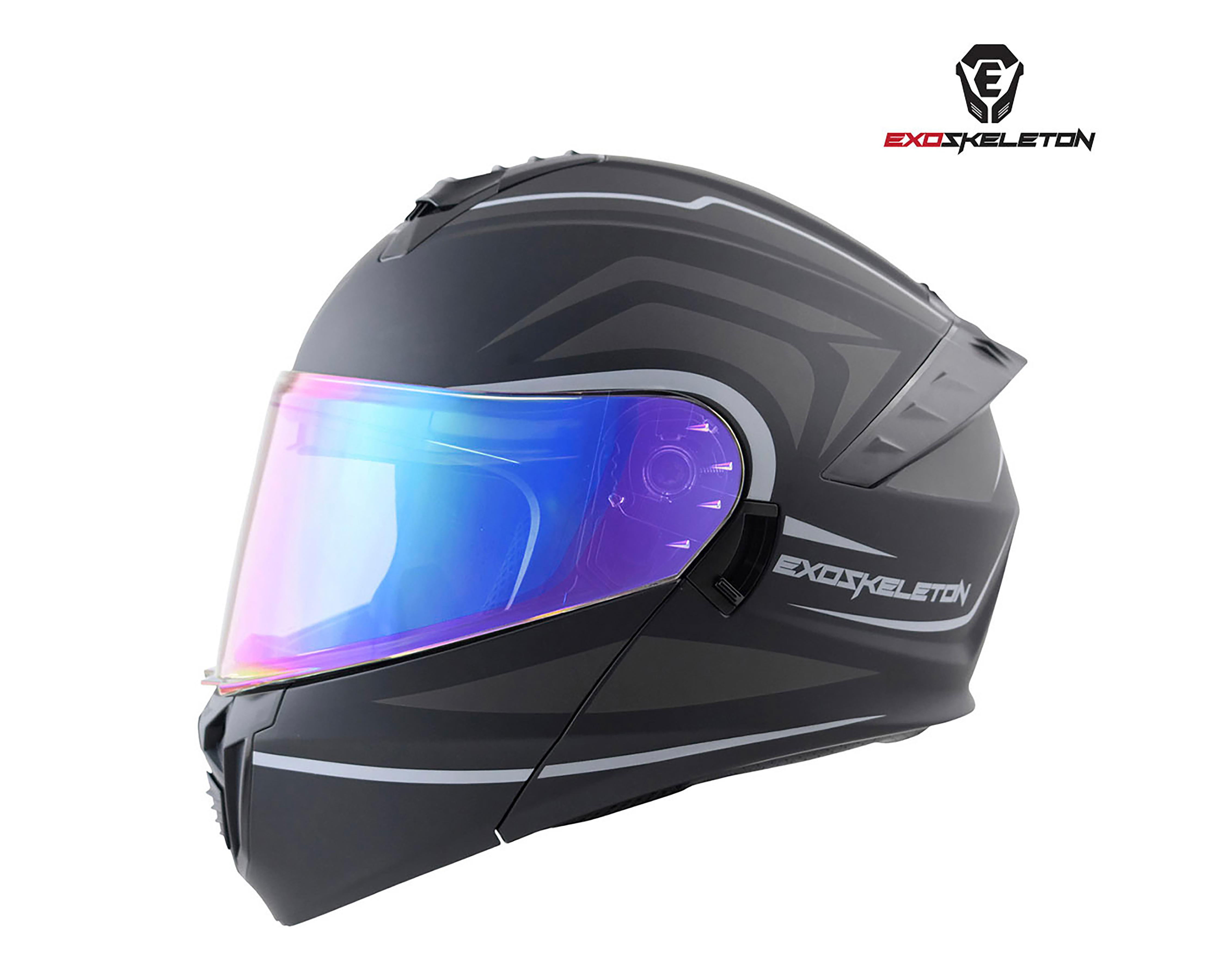 Foto 3 pulgar | Casco para Motociclista Exoskeleton Extragrande Negro