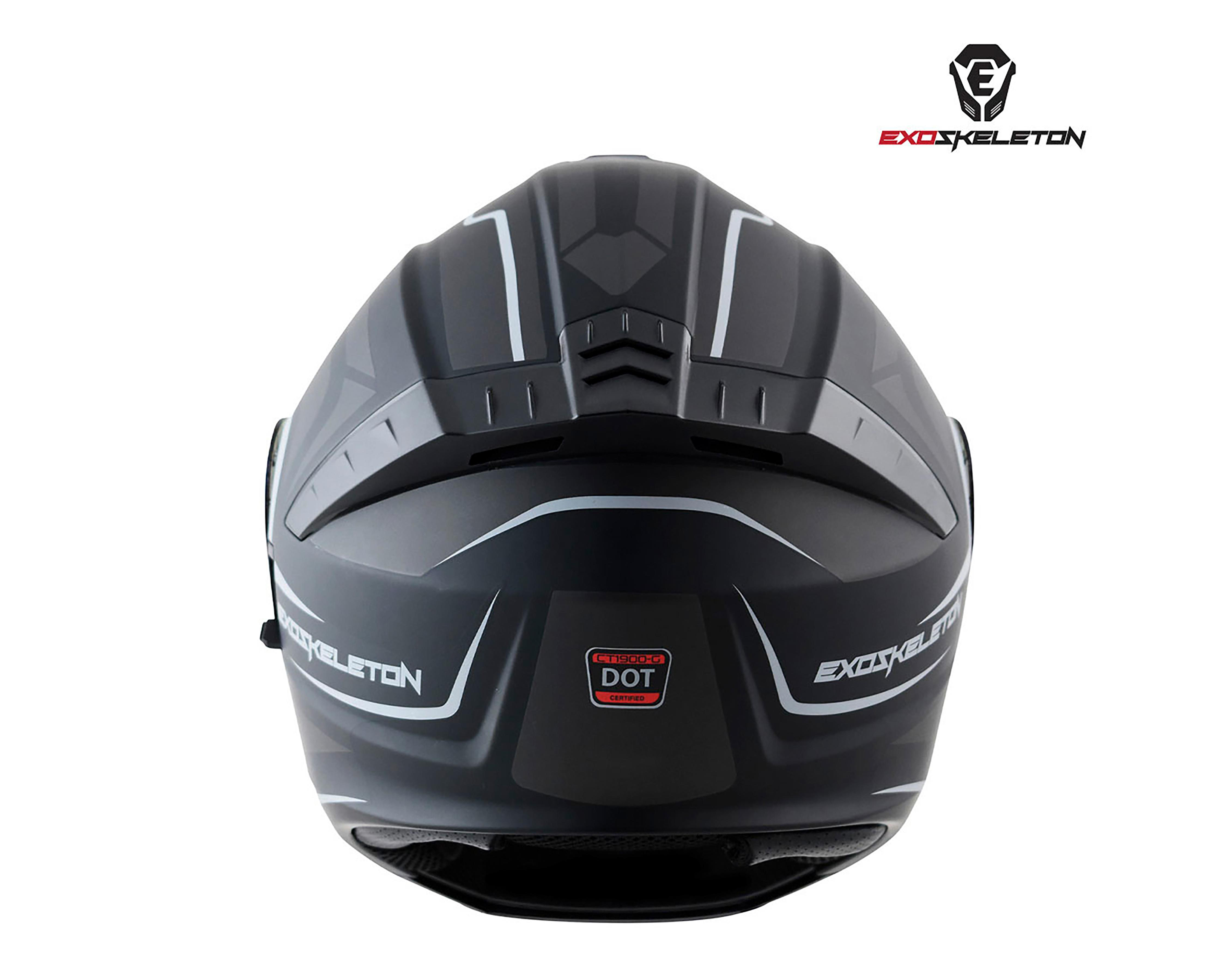 Foto 4 pulgar | Casco para Motociclista Exoskeleton Extragrande Negro