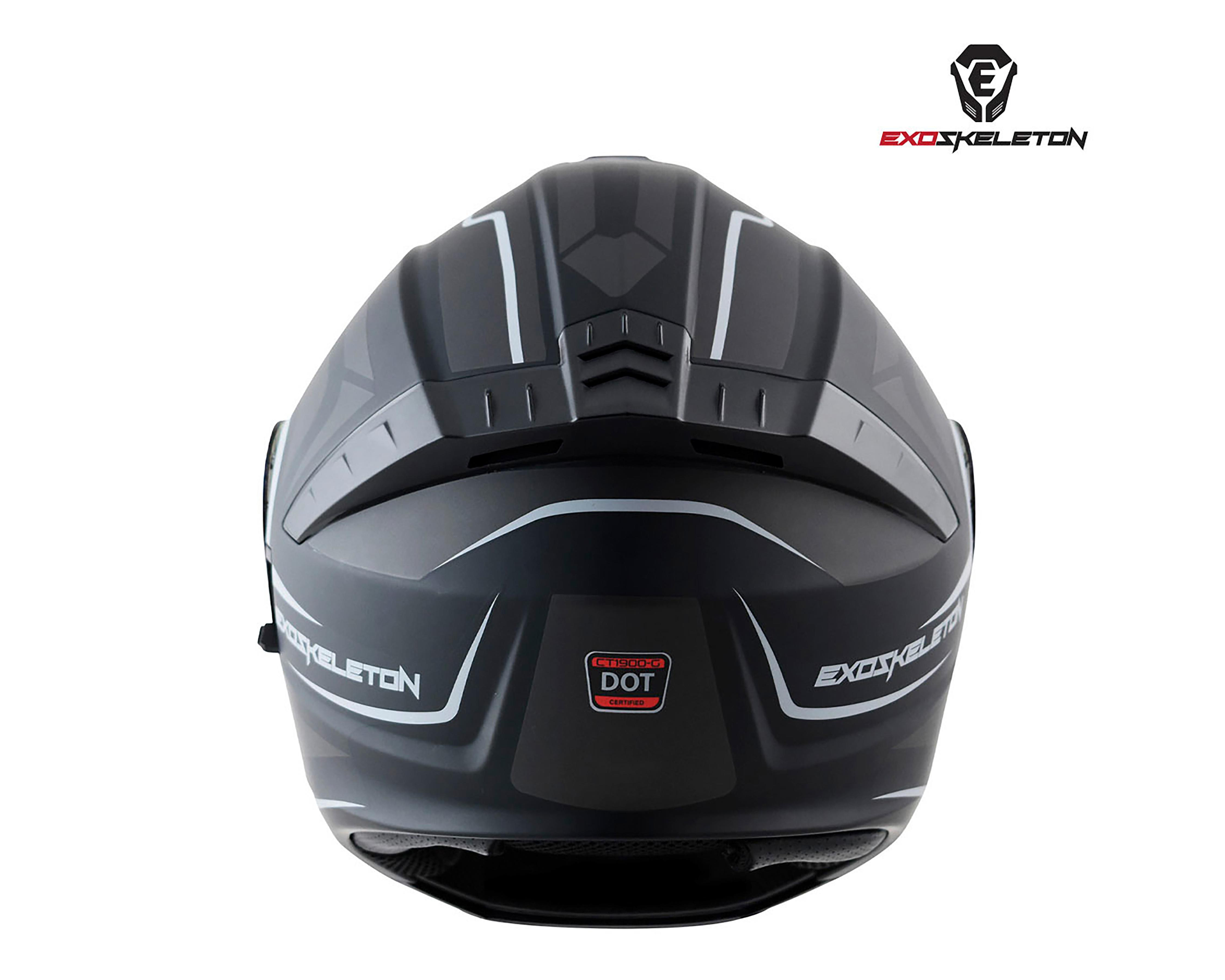 Foto 4 pulgar | Casco para Motociclista Exoskeleton Grande Negro