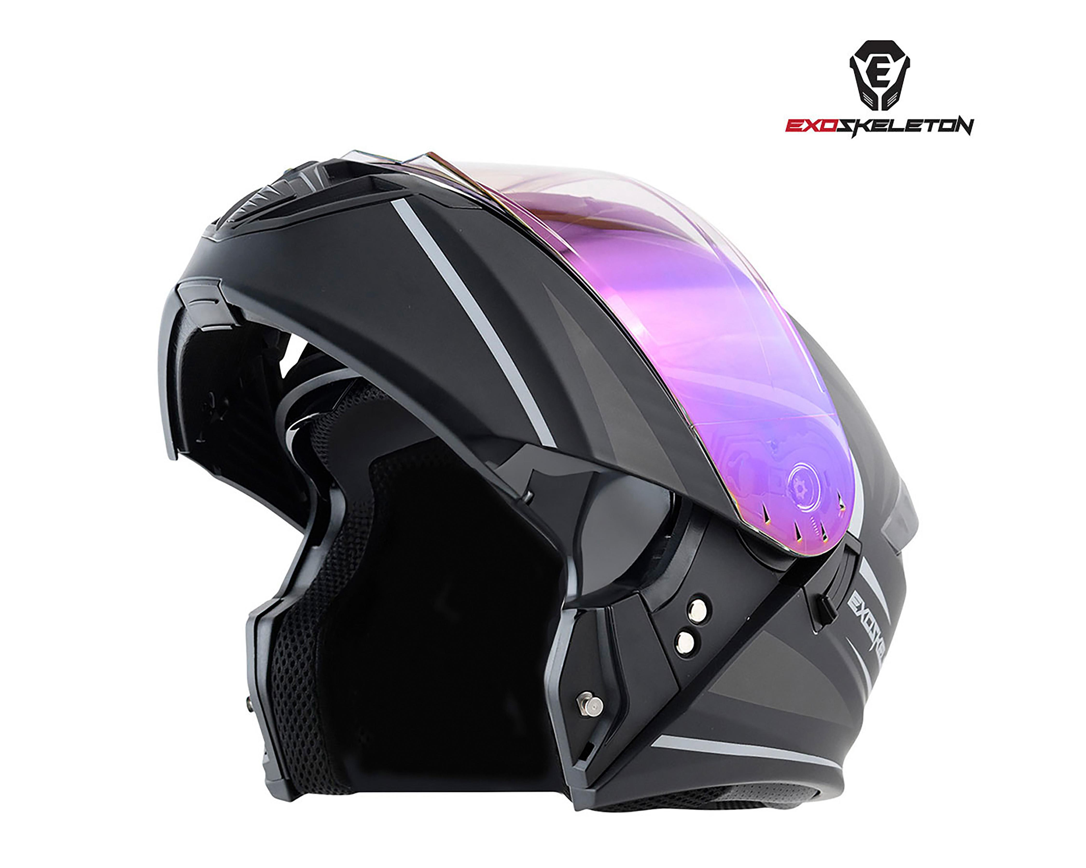 Foto 5 pulgar | Casco para Motociclista Exoskeleton Grande Negro