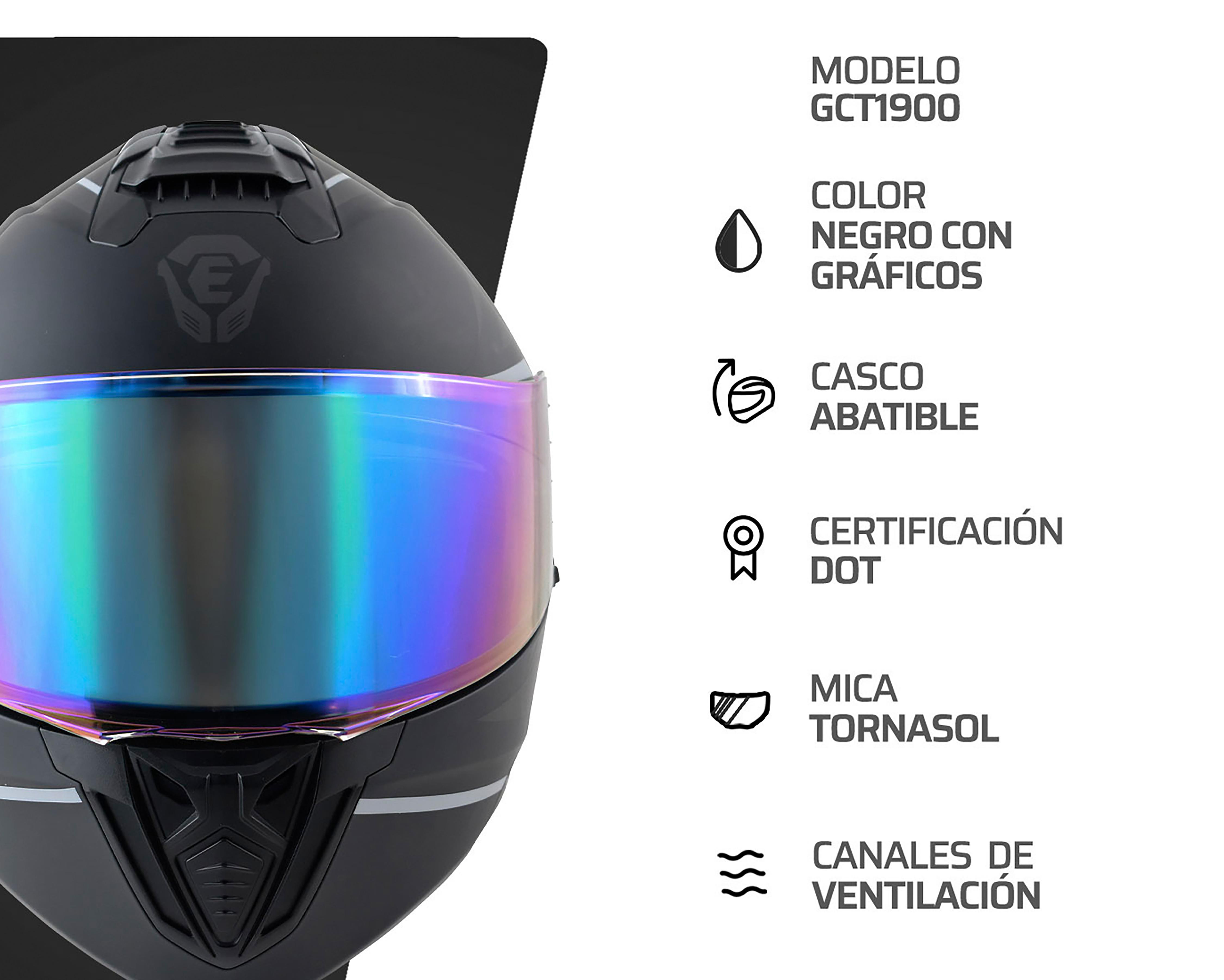 Foto 6 pulgar | Casco para Motociclista Exoskeleton Grande Negro