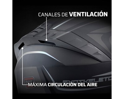 Foto 6 | Casco para Motociclista Exoskeleton Grande Negro
