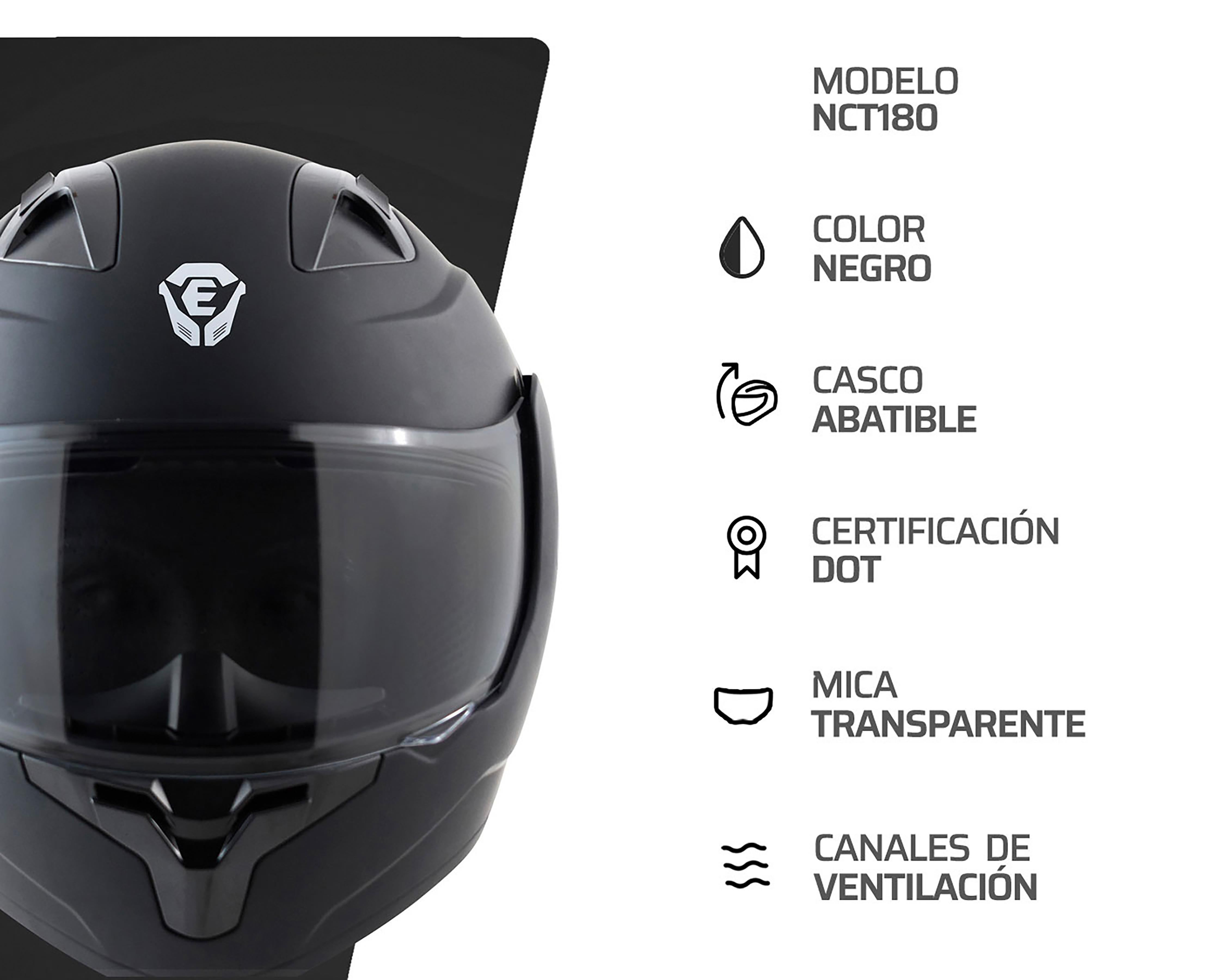 Foto 6 pulgar | Casco para Motociclista Exoskeleton Grande Negro con Certificación DOT