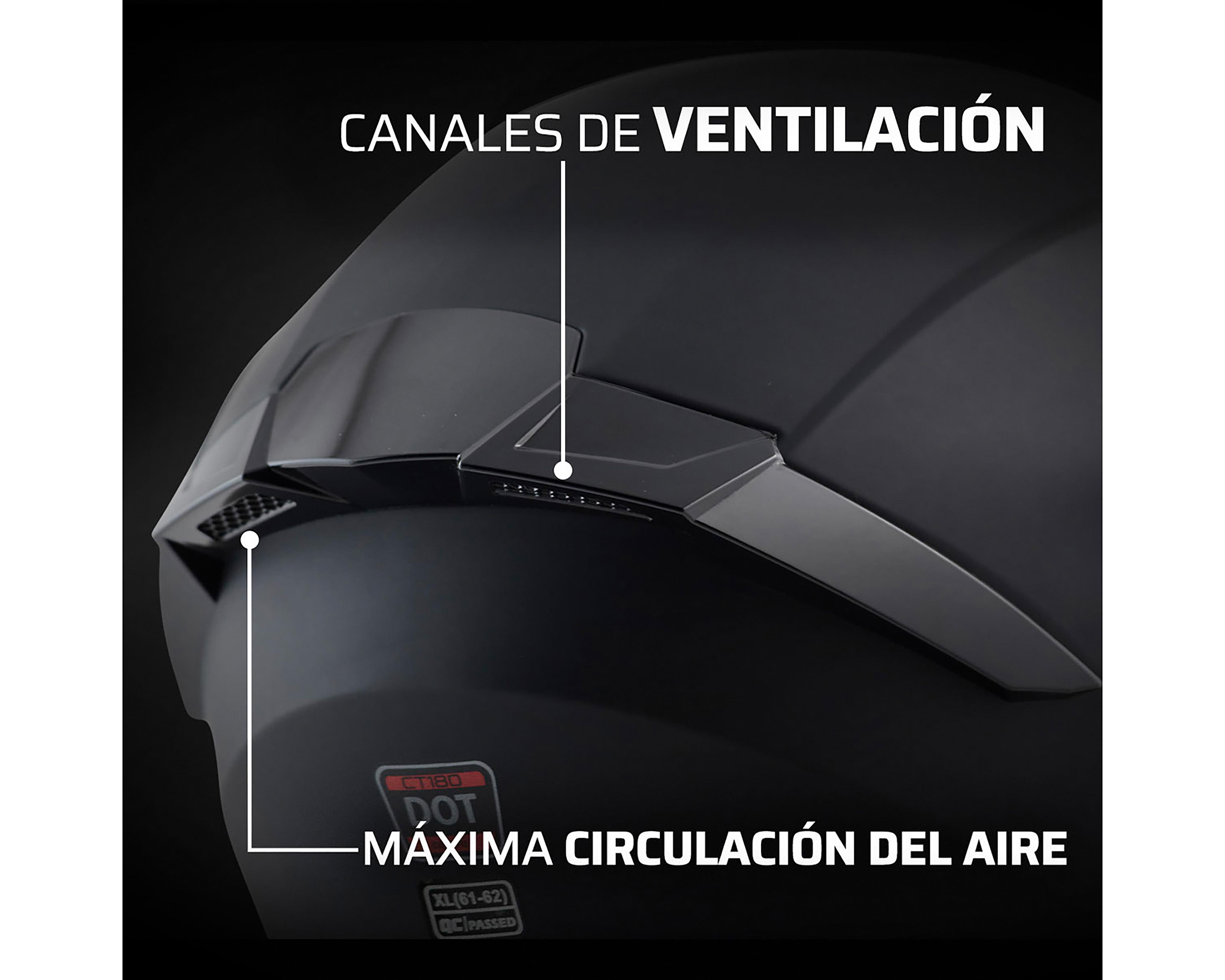 Foto 7 pulgar | Casco para Motociclista Exoskeleton Grande Negro con Certificación DOT