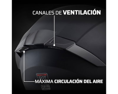 Foto 6 | Casco para Motociclista Exoskeleton Grande Negro con Certificación DOT